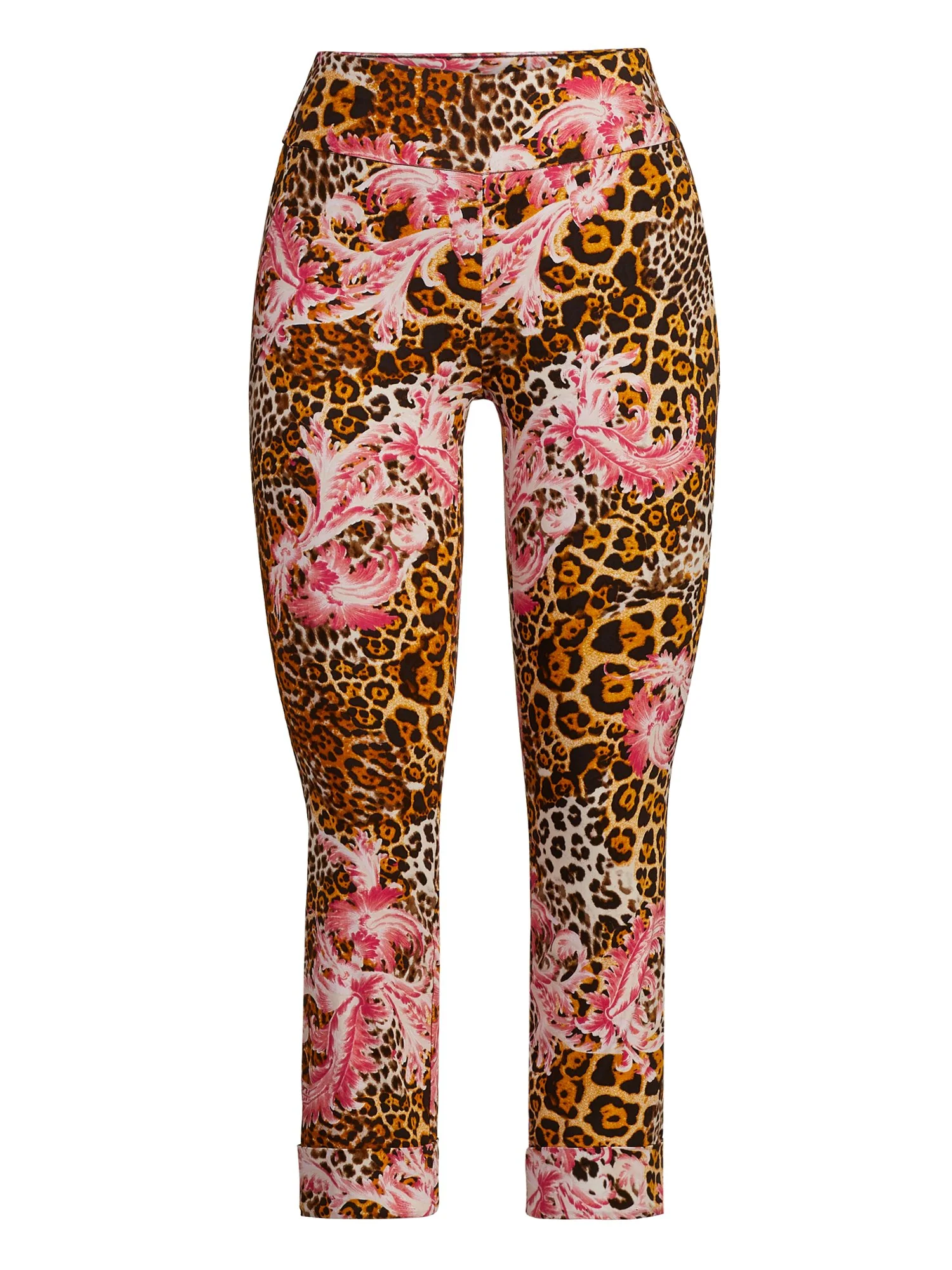 Petite Whitney High-Waisted Pull-On Slim-Leg Capri Pant - Scroll Print - Image 2