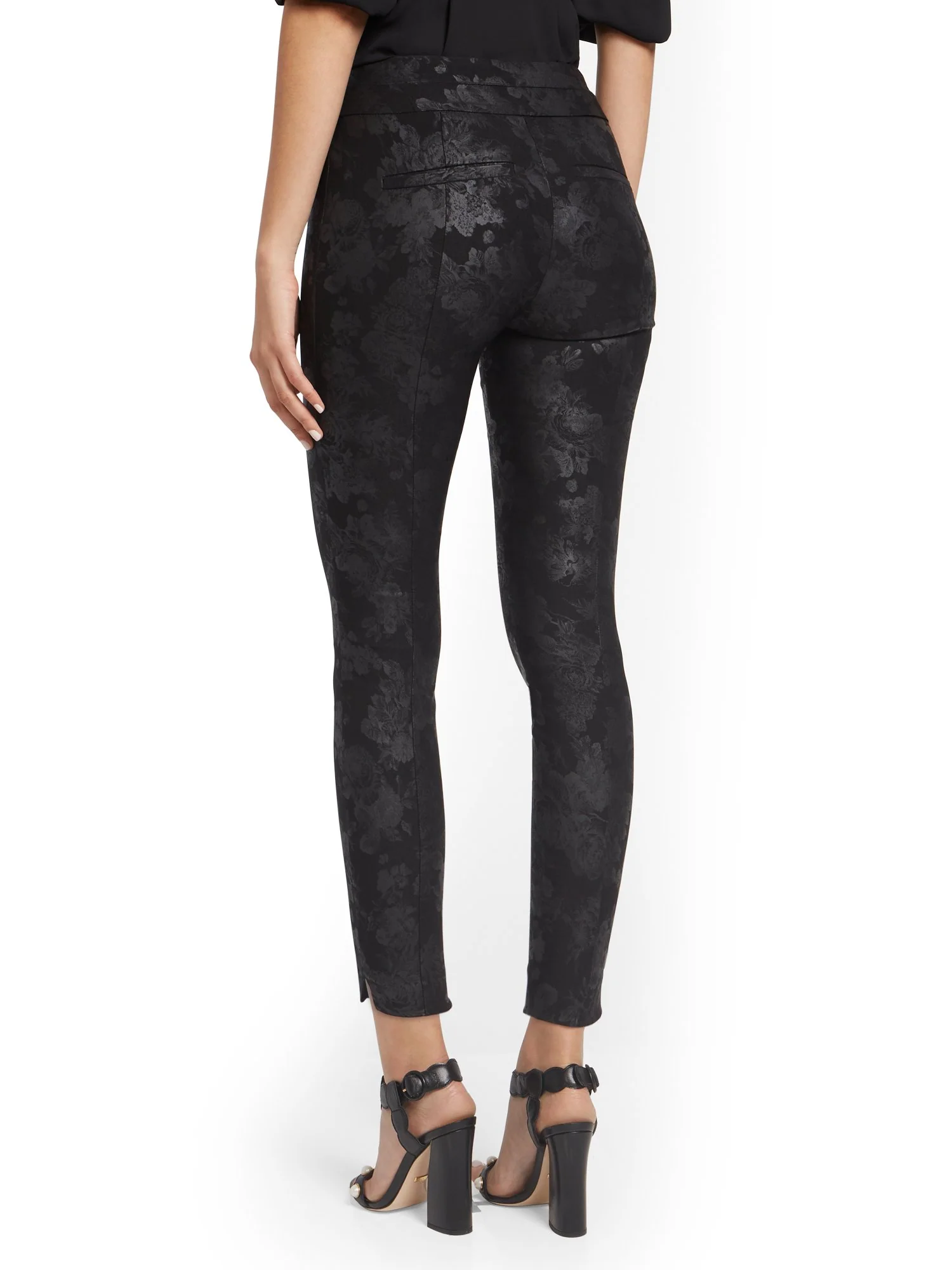Petite Whitney High-Waisted Pull-On Slim-Leg Pant - Floral - Image 3