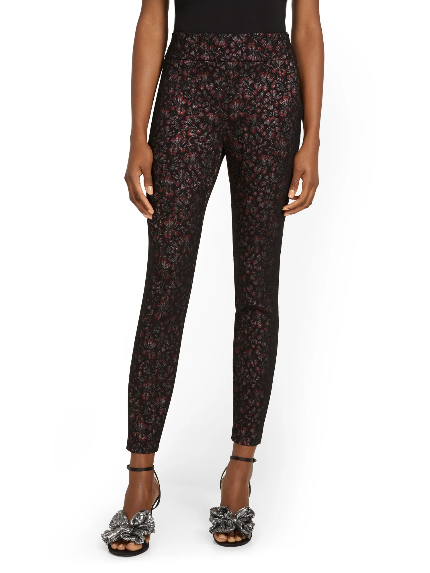 Petite Whitney High-Waisted Pull-On Slim-Leg Pant - Floral-Print - Image 5