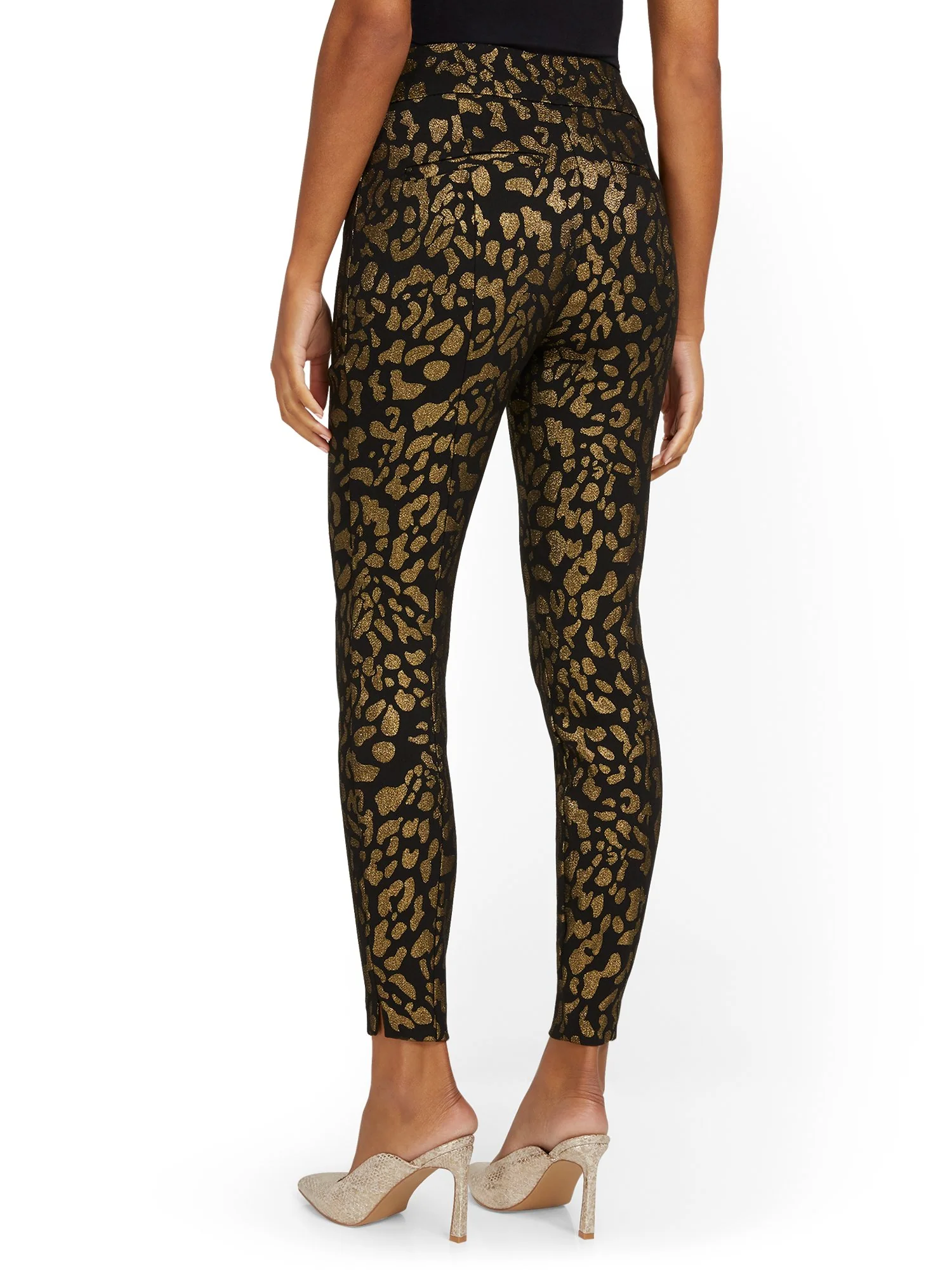 Petite Whitney High-Waisted Pull-On Slim-Leg Pant - Leopard-Print - Image 3
