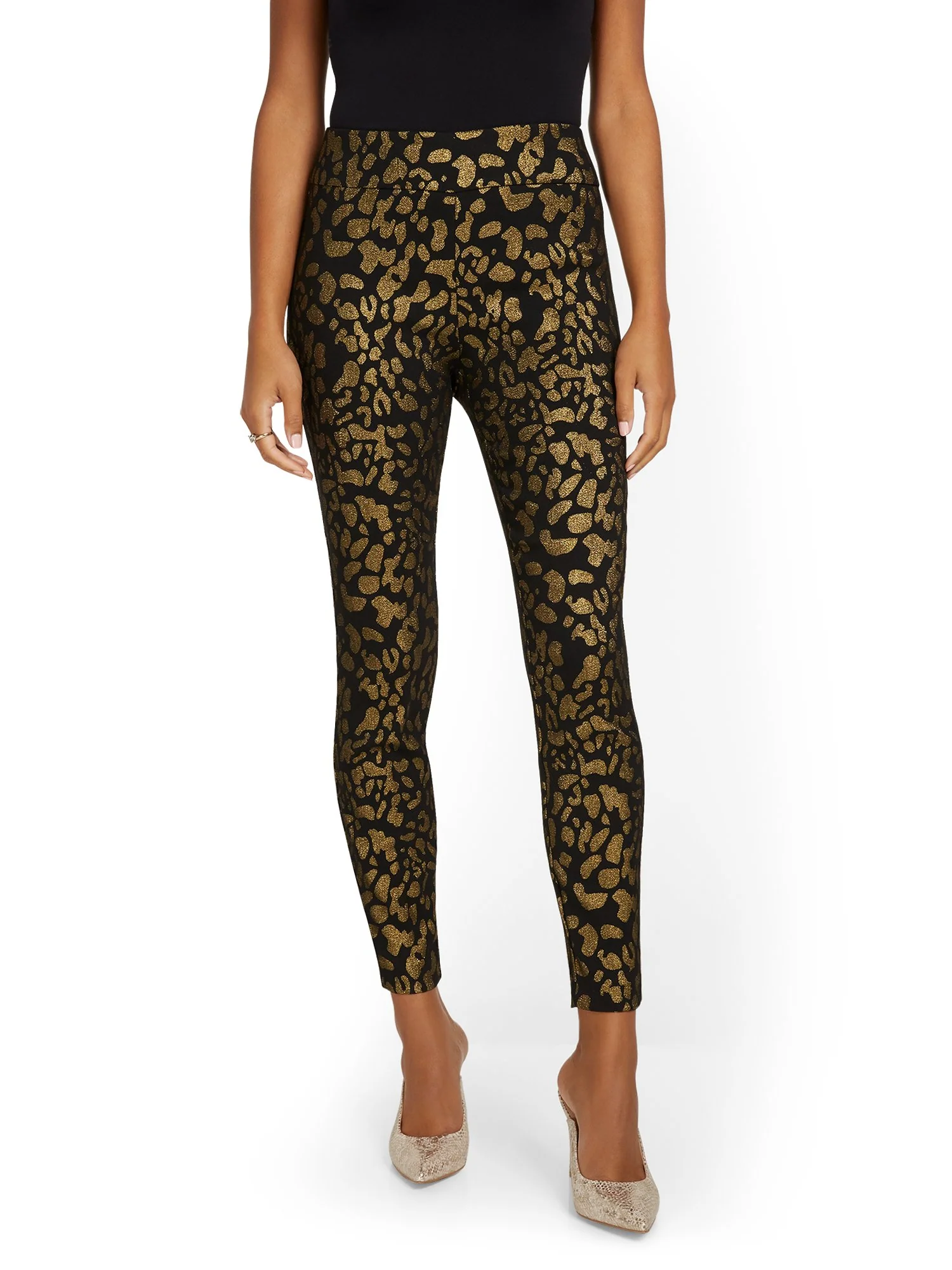 Petite Whitney High-Waisted Pull-On Slim-Leg Pant - Leopard-Print - Image 5