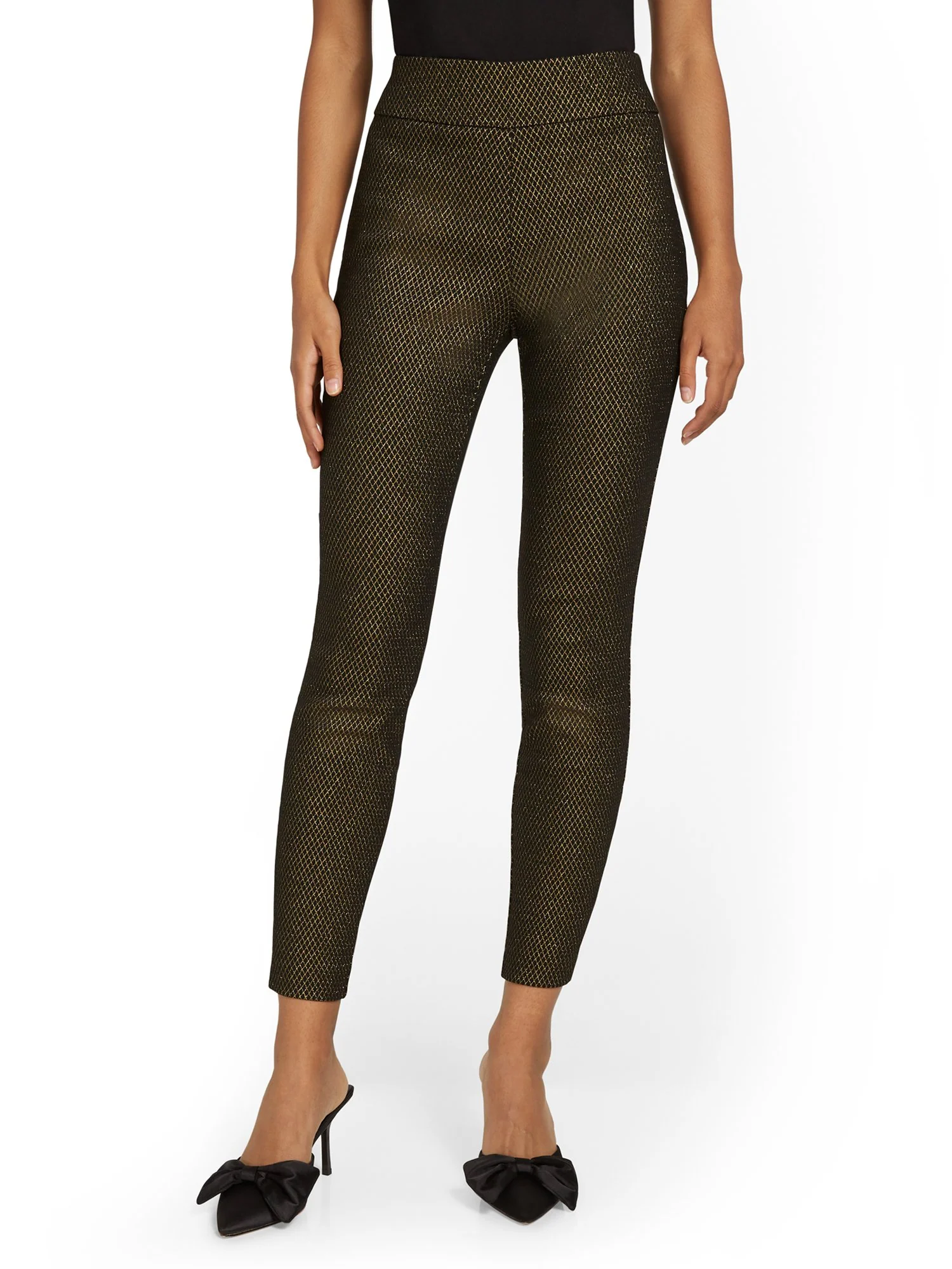 Petite Whitney High-Waisted Pull-On Slim-Leg Pant - Metallic - Image 5