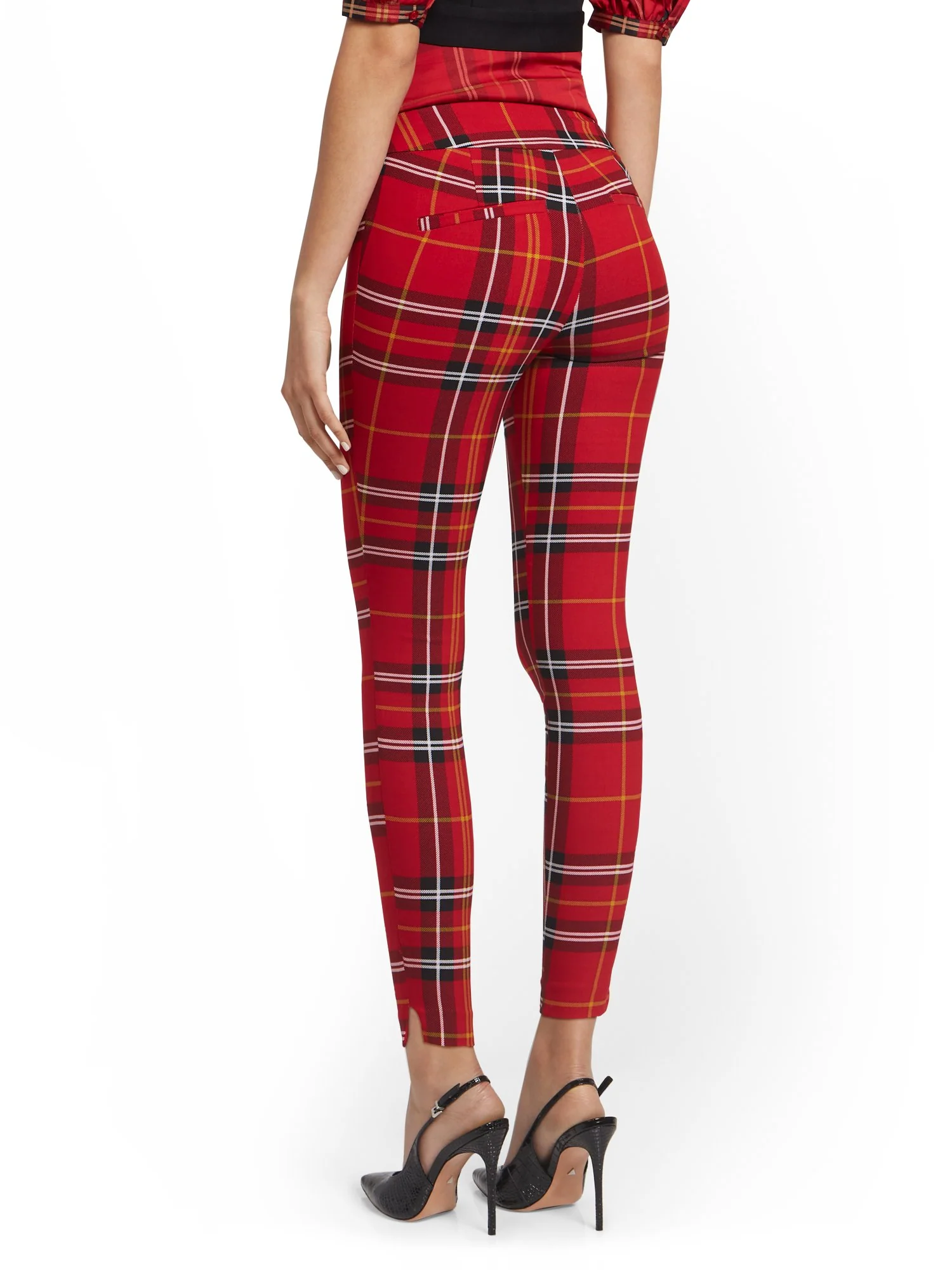 Petite Whitney High-Waisted Pull-On Slim-Leg Pant - Plaid - Image 8