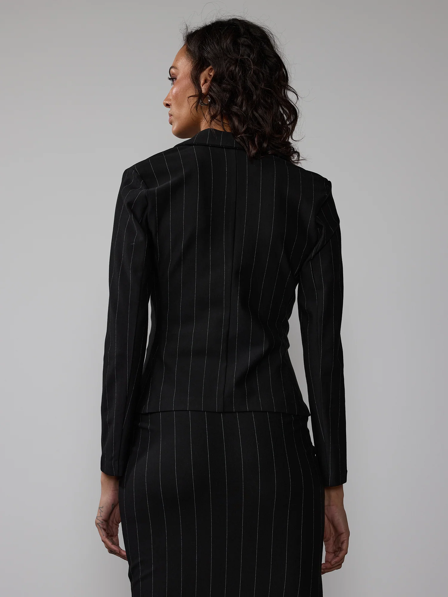 Pin Striped Ponte Blazer - Image 3