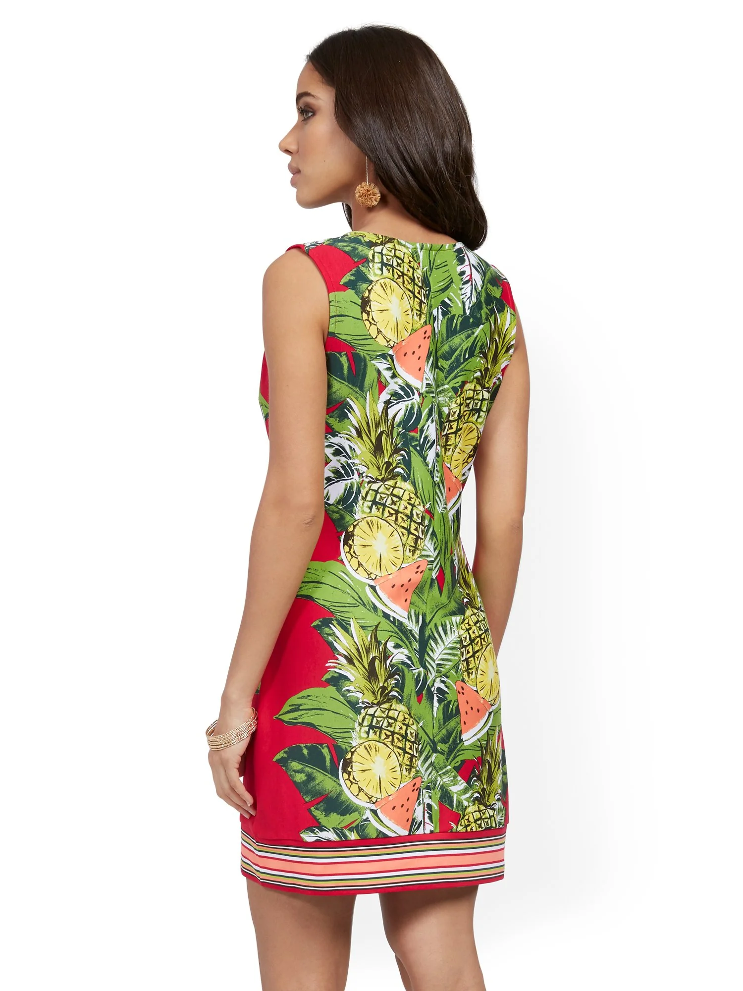 Pineapple Print Cotton Shift Dress - Image 3