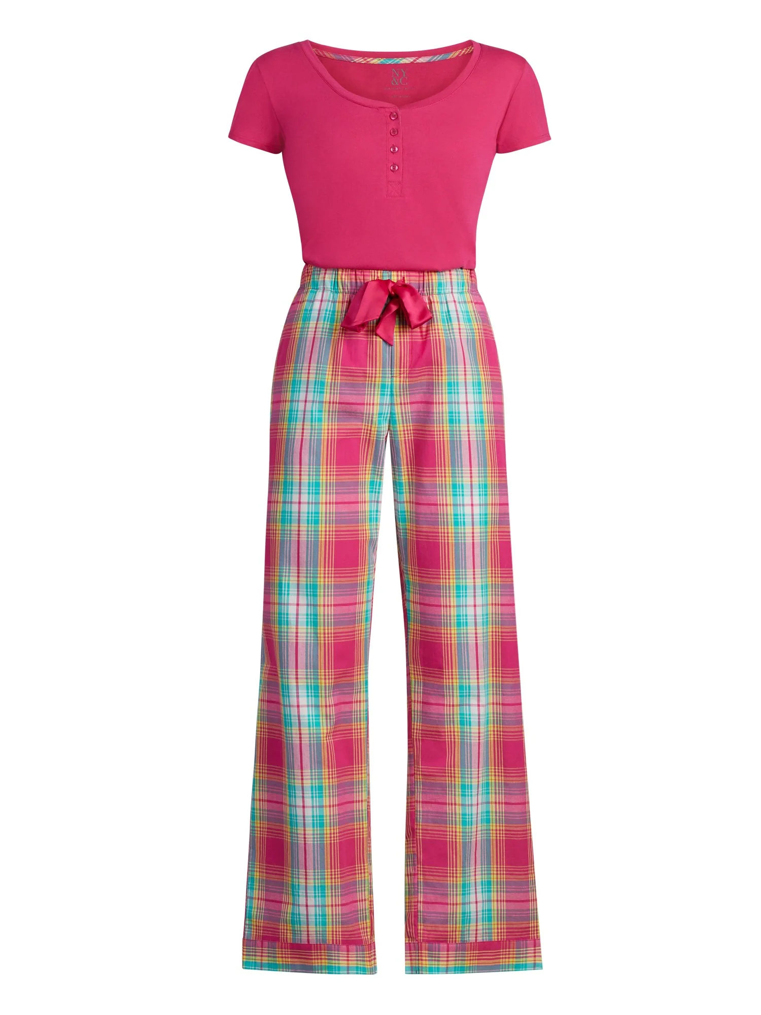 Pink Plaid Pajama Set - Image 2