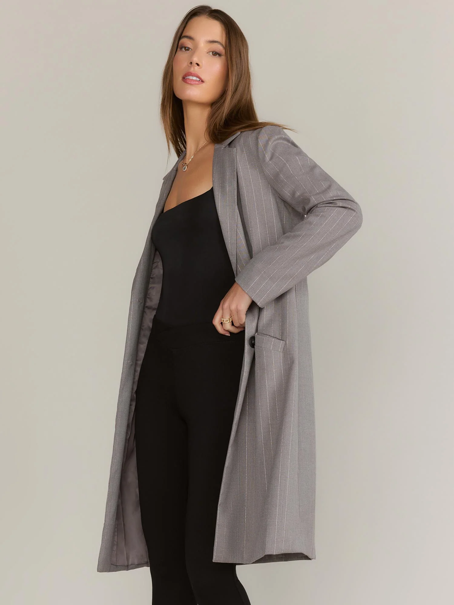 Fore Collection Pinstripe Boyfriend Blazer - Brands We Love - Image 3