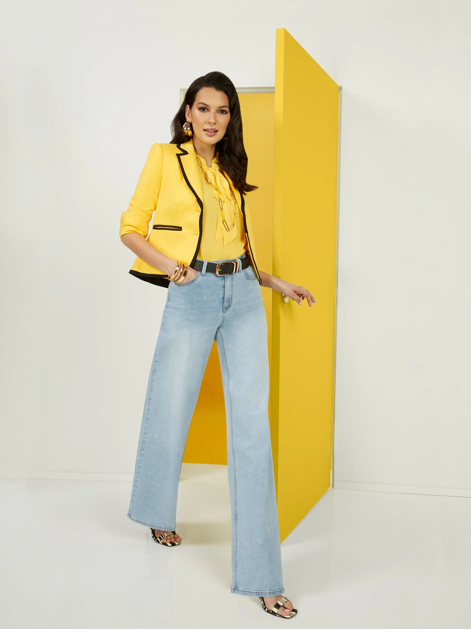 Piped Double-Button Ponte Jacket - Superflex - Image 10