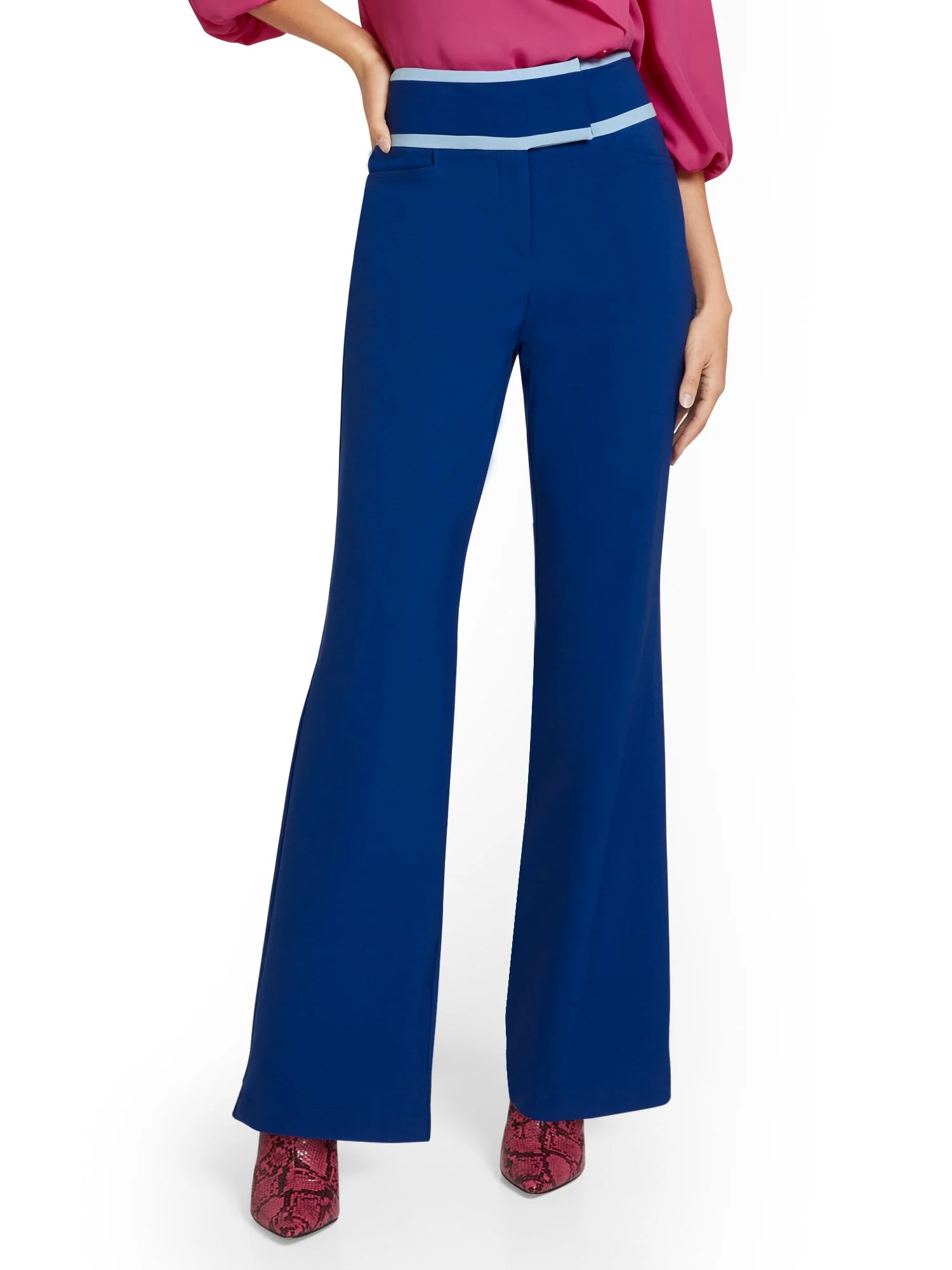Piped Wide-Leg Pant - Essential Stretch - 7th Avenue - Image 2