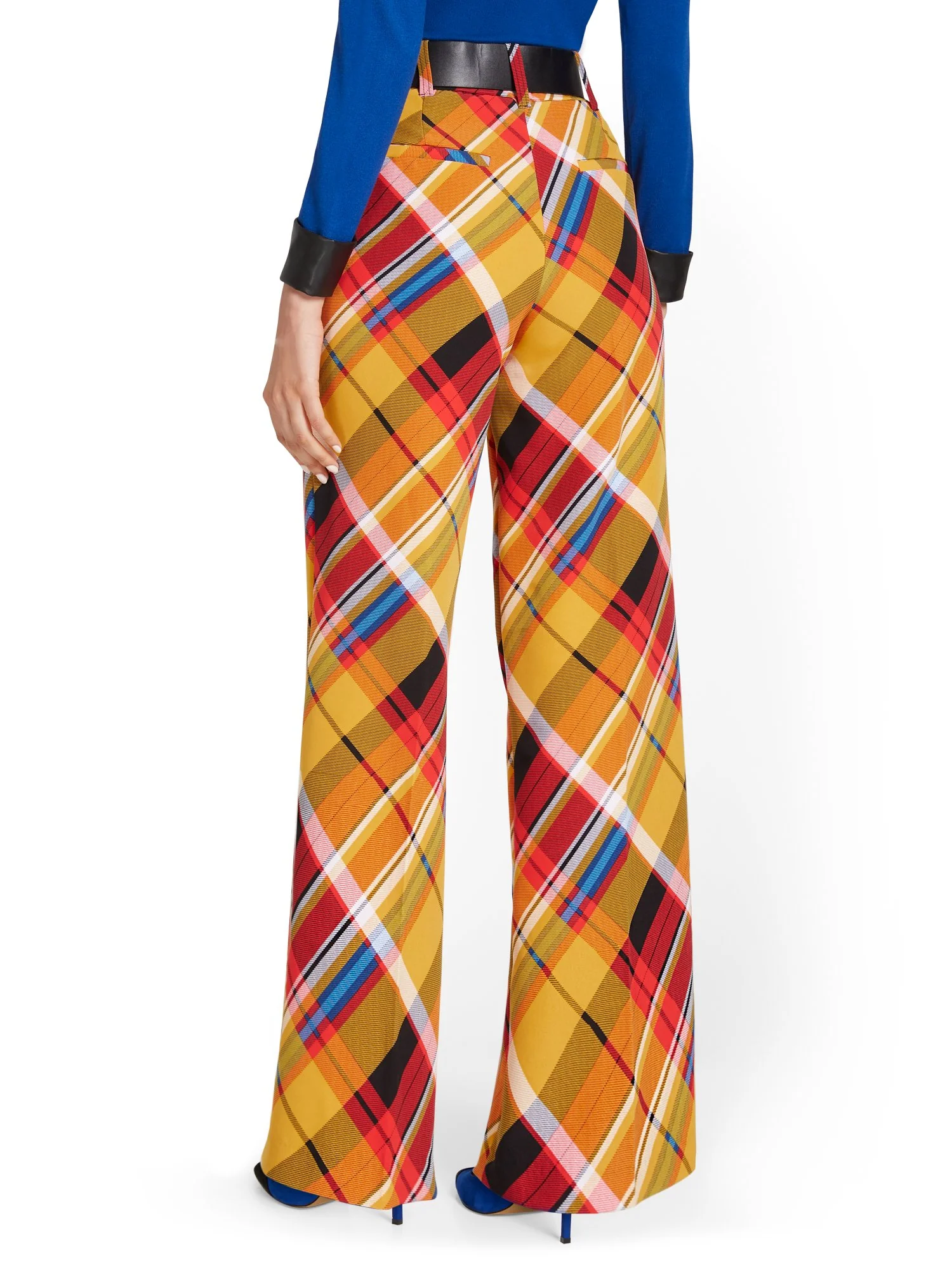 Plaid Belted Wide-Leg Pant - Image 3