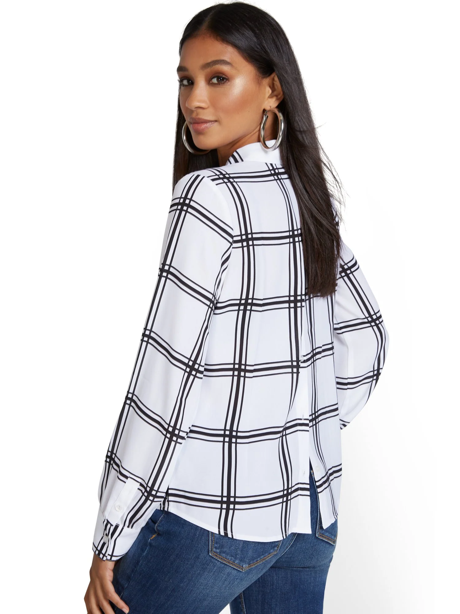Plaid Button-Back Shirt