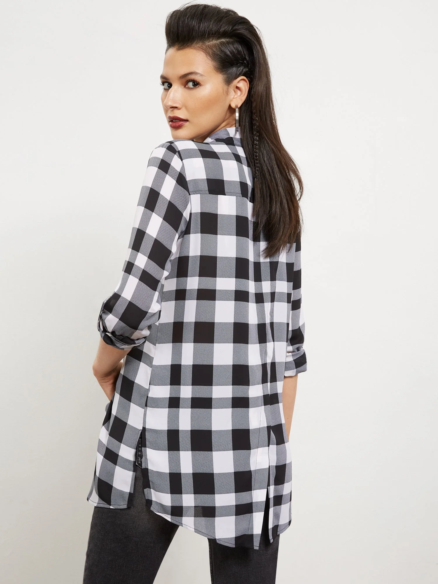 Plaid Button-Down Top - Image 2