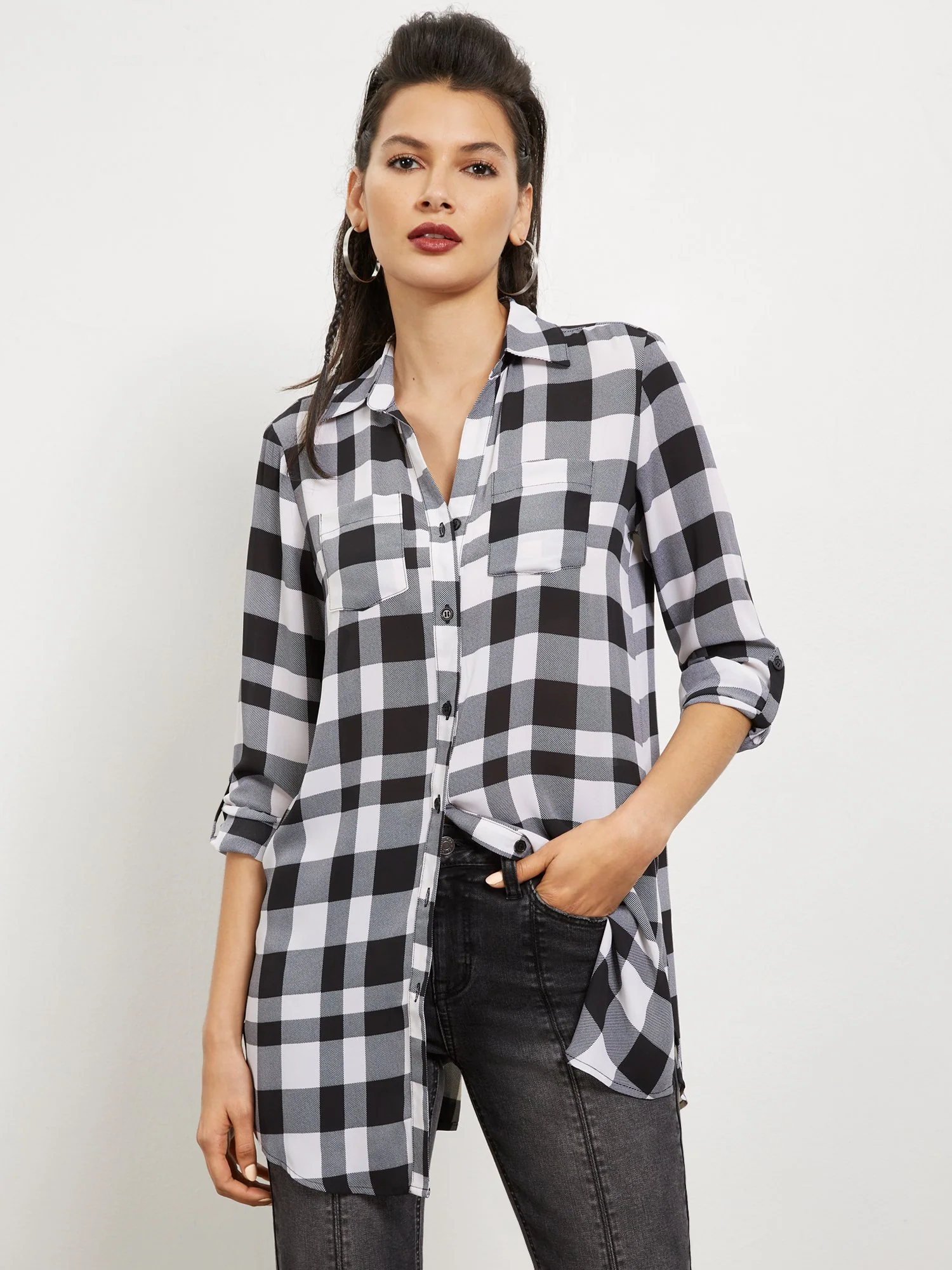 Plaid Button-Down Top - Image 4