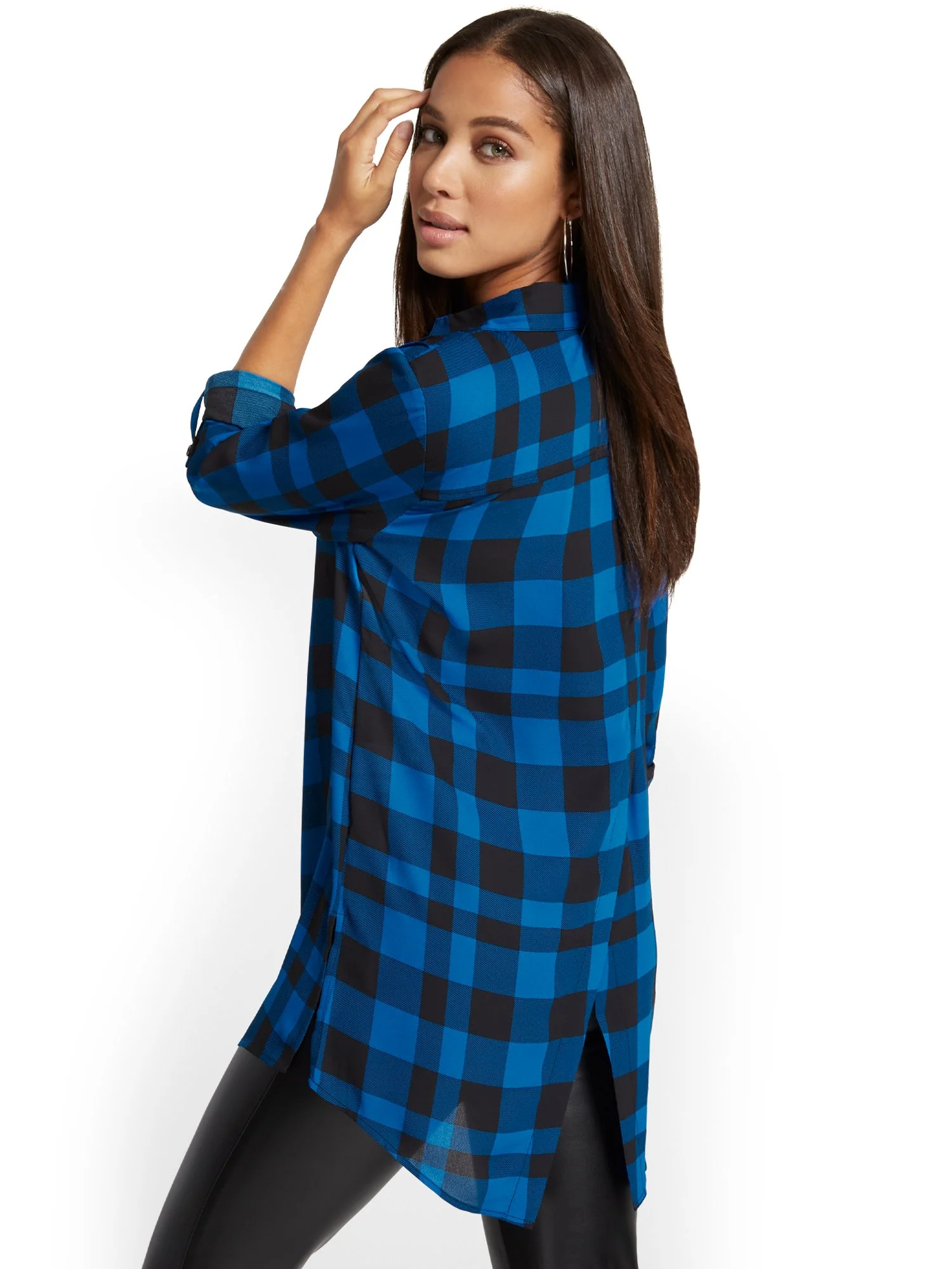 Plaid Button-Down Top - Image 6