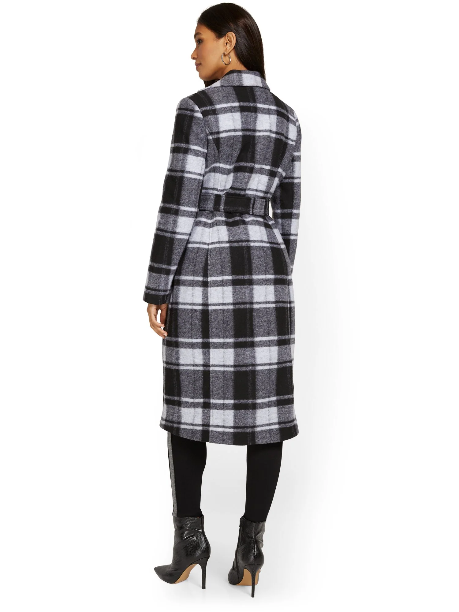 Plaid Longline Jacket - Image 3