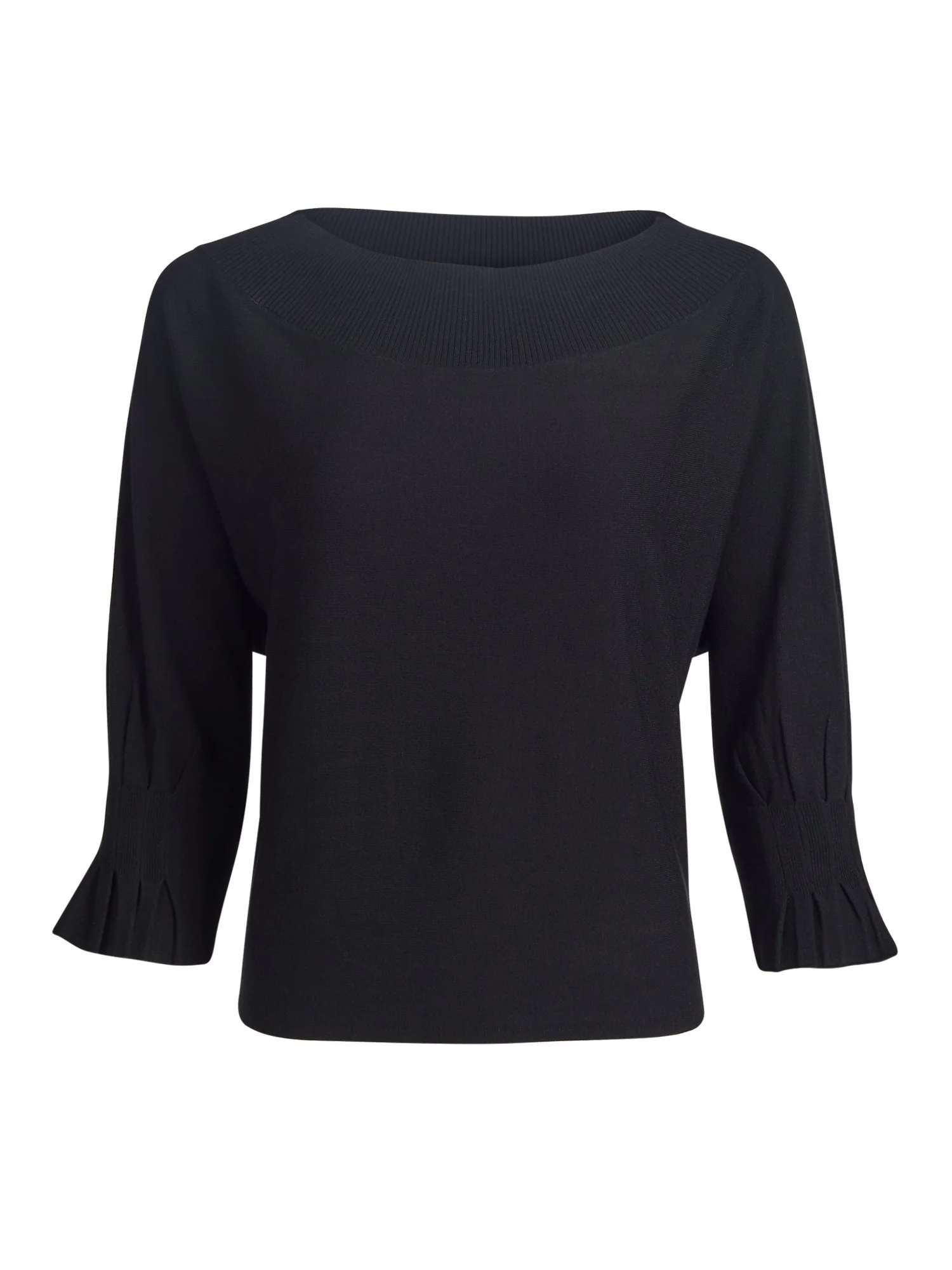 Pleated-Cuff Dolman-Sleeve Sweater