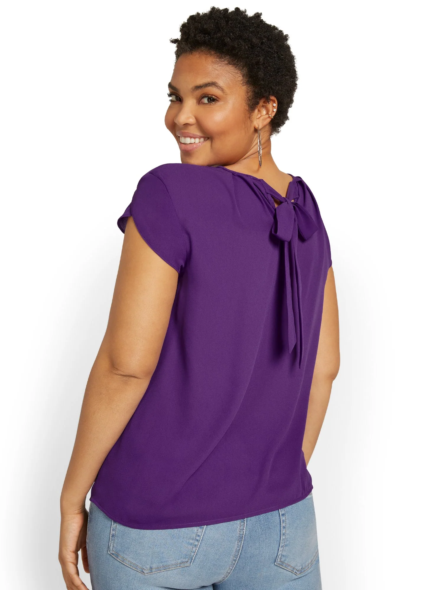 Pleated Keyhole Cut-Out Top - Image 38