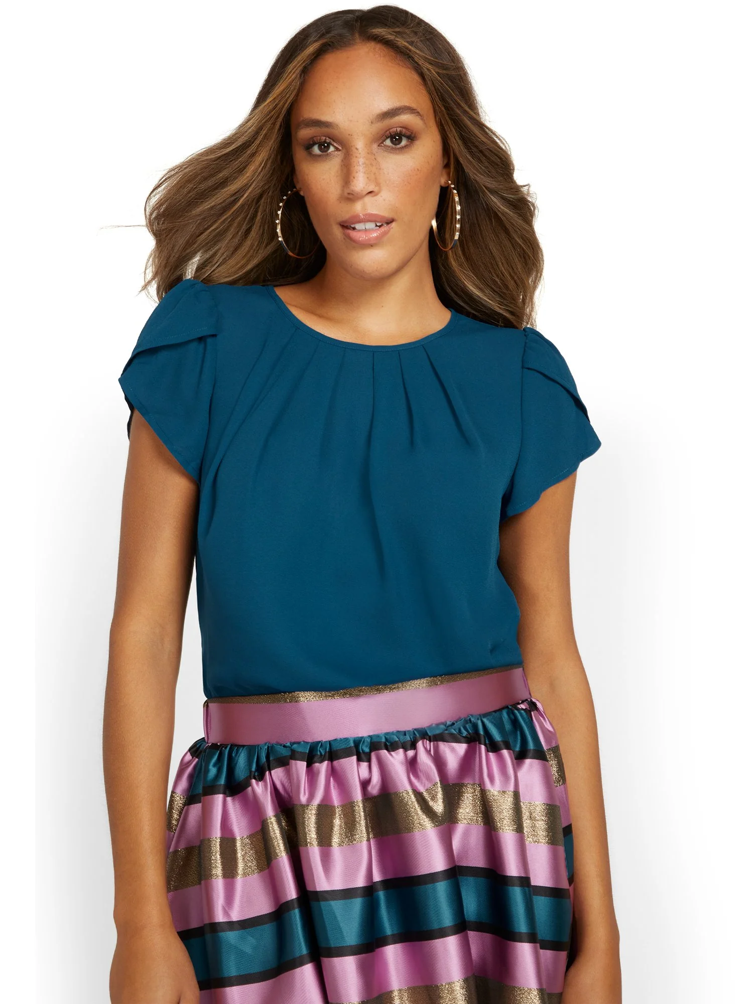 Pleated-Neck Blouse - Image 5