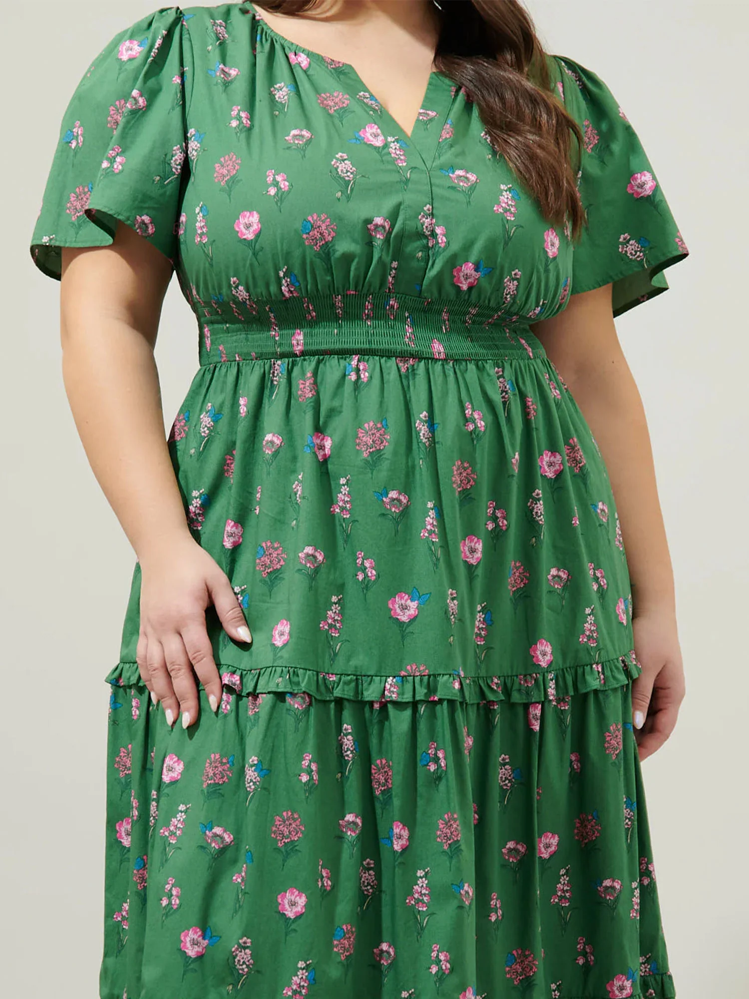 Sugarlips Plus Floral Print Smocked Waist Maxi Dress - Brands We Love - Image 3