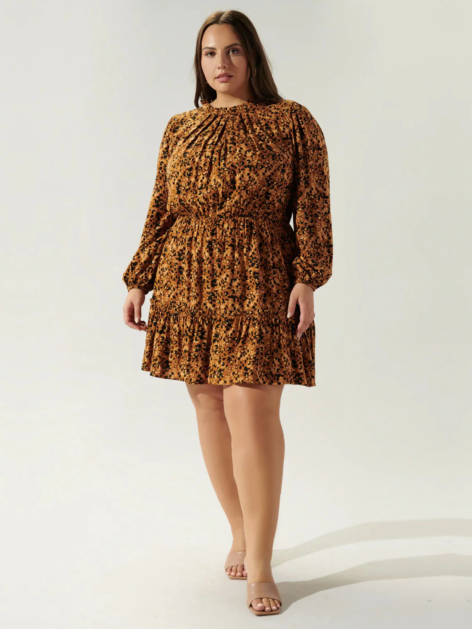 Sugarlips Plus Leopard Print Balloon Sleeve Blouson Dress - Brands We Love - Image 2