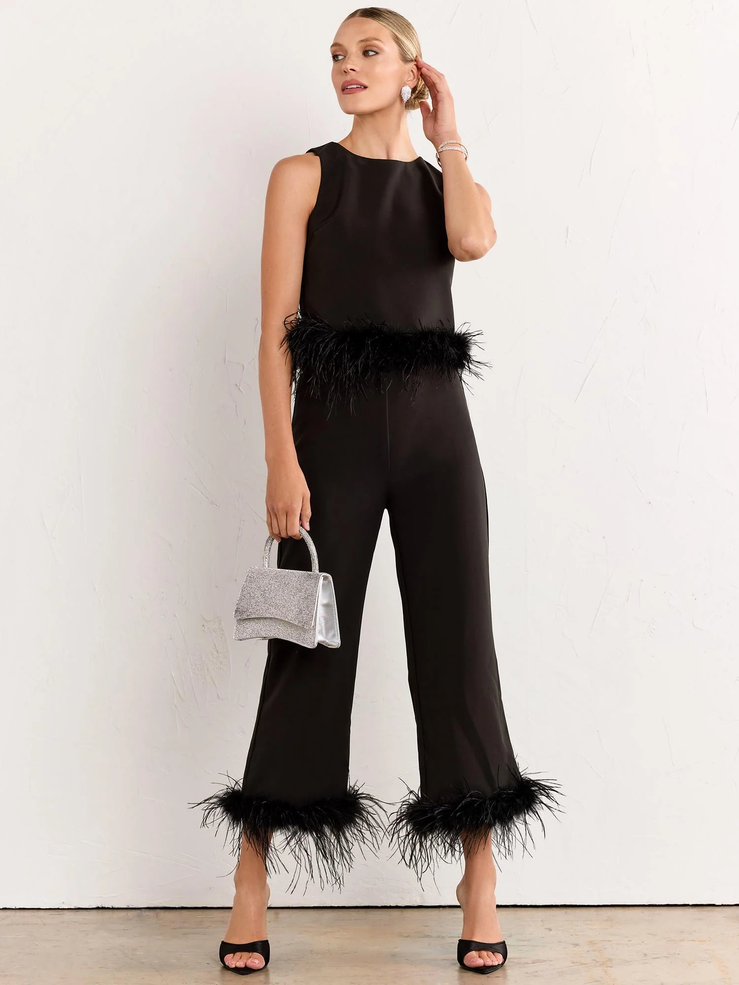 Lena Feather Trim Cropped Pant - Brands We Love - Image 4