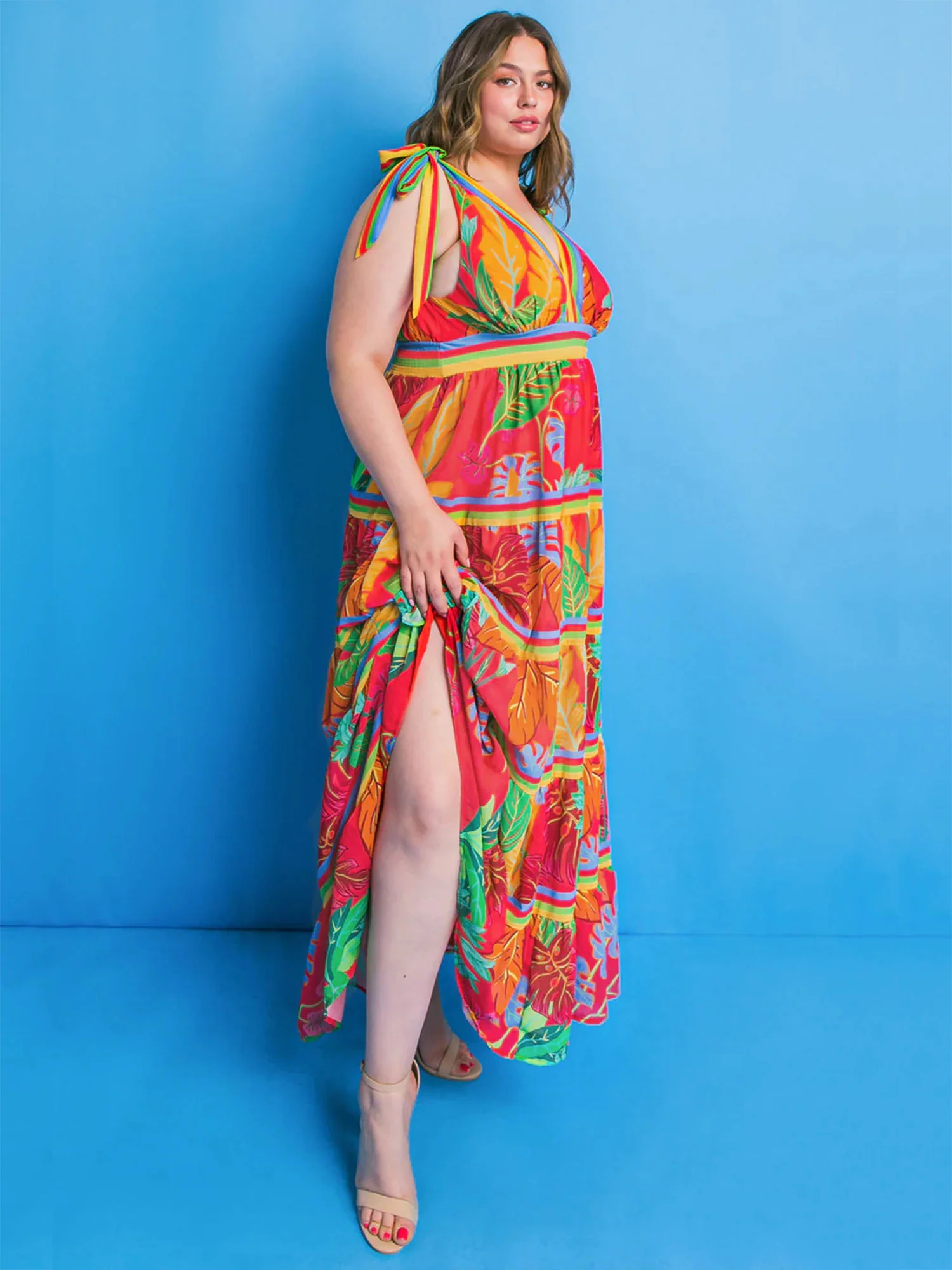 Flying Tomato Plus Sleeveless V Neck Maxi Dress - Brands We Love - Image 3