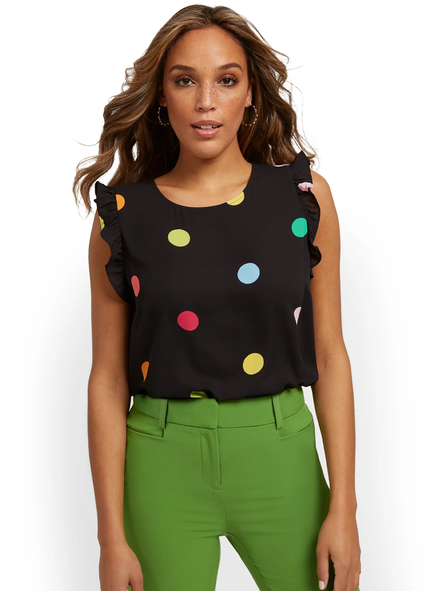 Polka-Dot Ruffle Blouse - Image 2
