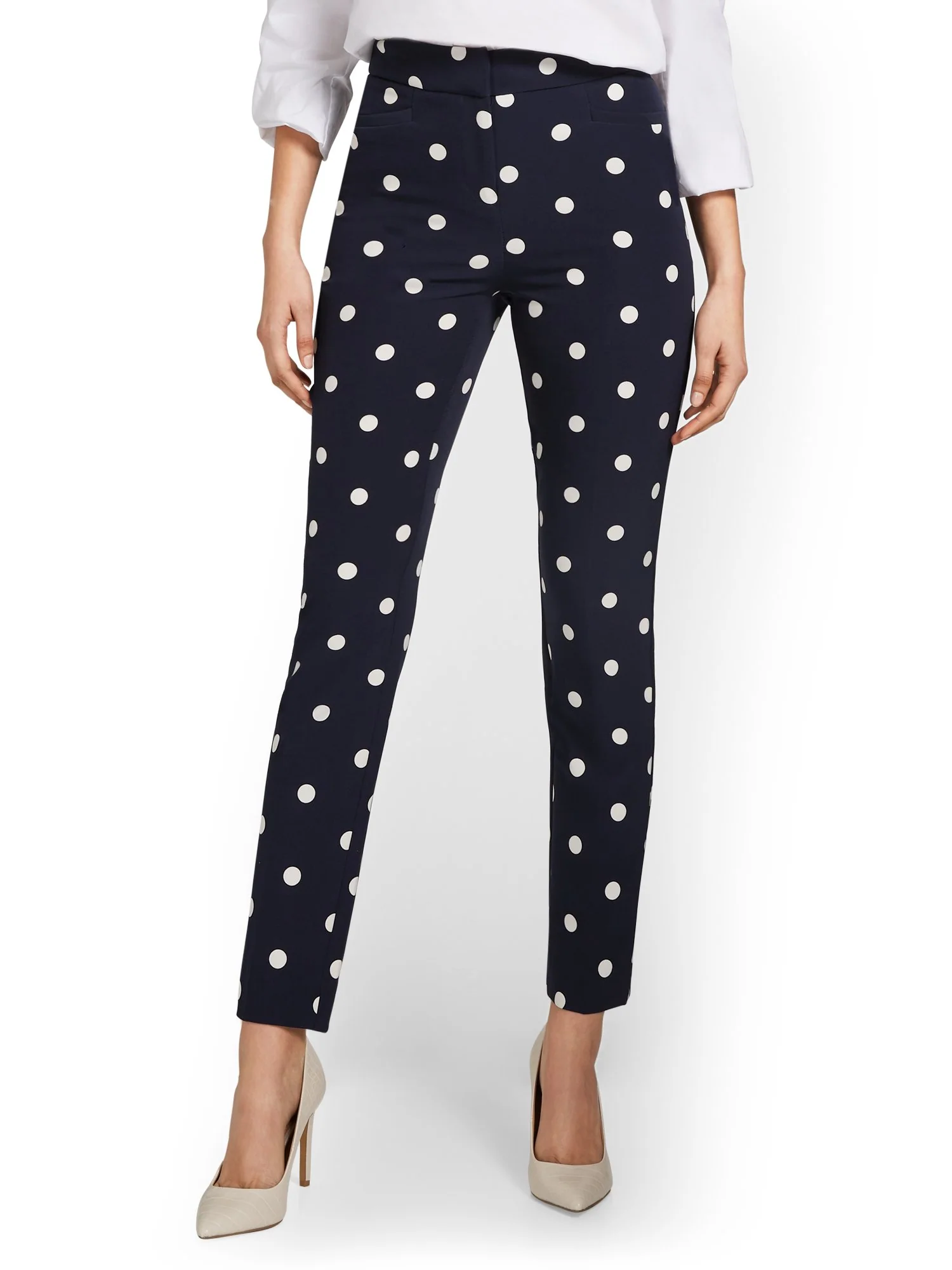 Polka-Dot Slim-Leg Ankle Pant - Image 2