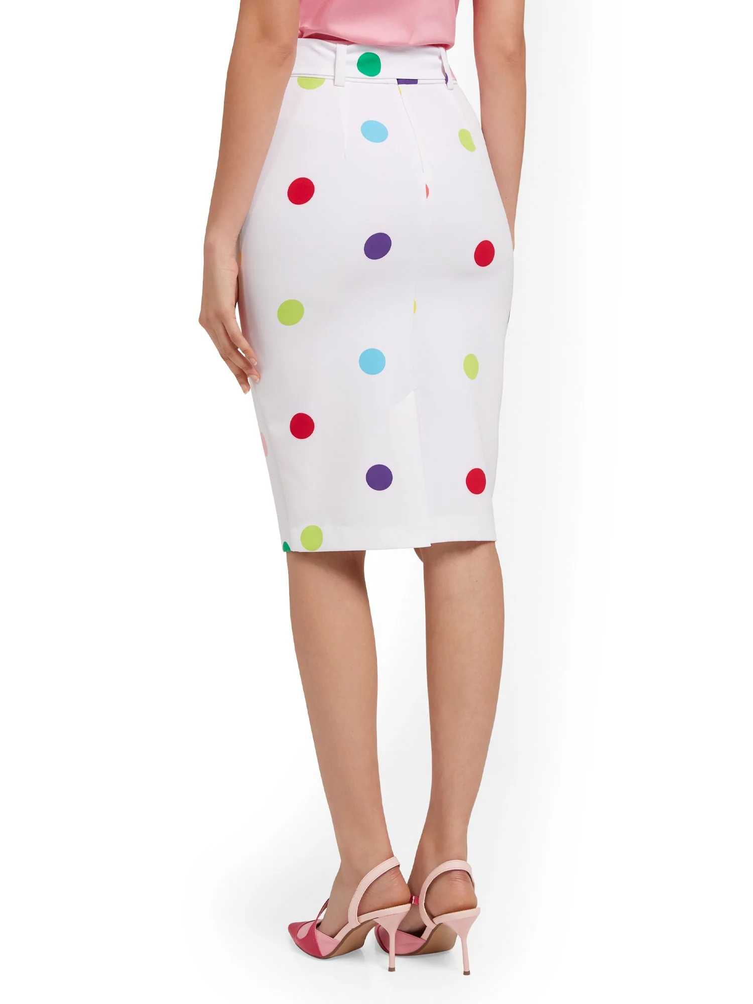 Polka-Dot Tie-Waist Pencil Skirt - Image 3