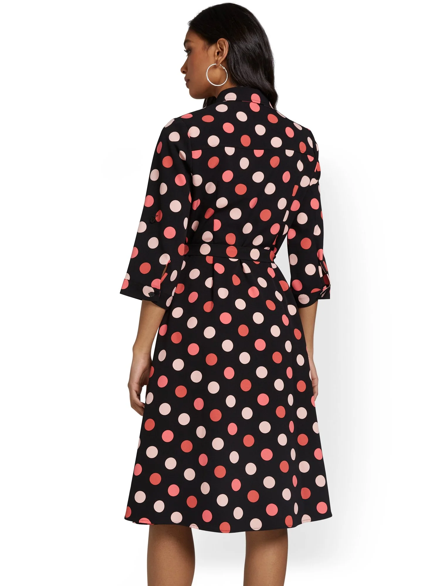 Polka-Dot Tie-Waist Shirtdress - Image 3