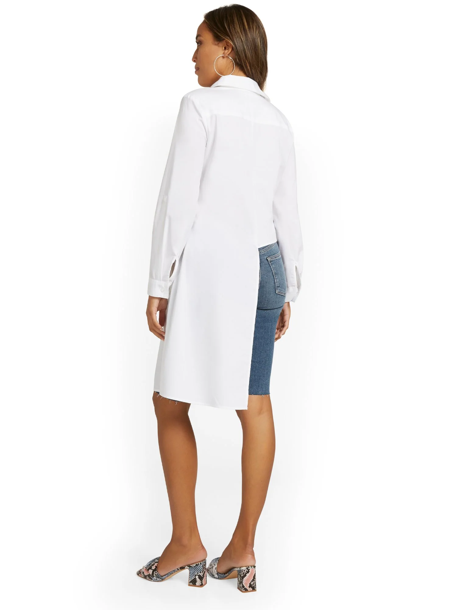 Poplin Button-Front Maxi Top - Image 3