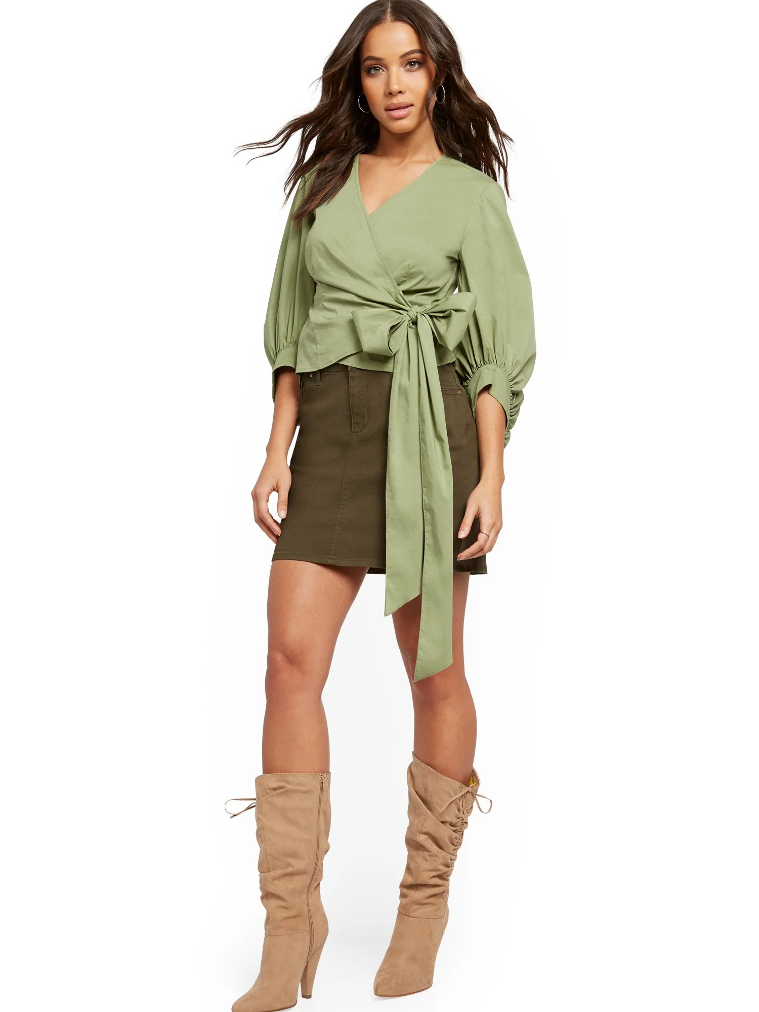 Poplin Wrap Blouse - Image 2