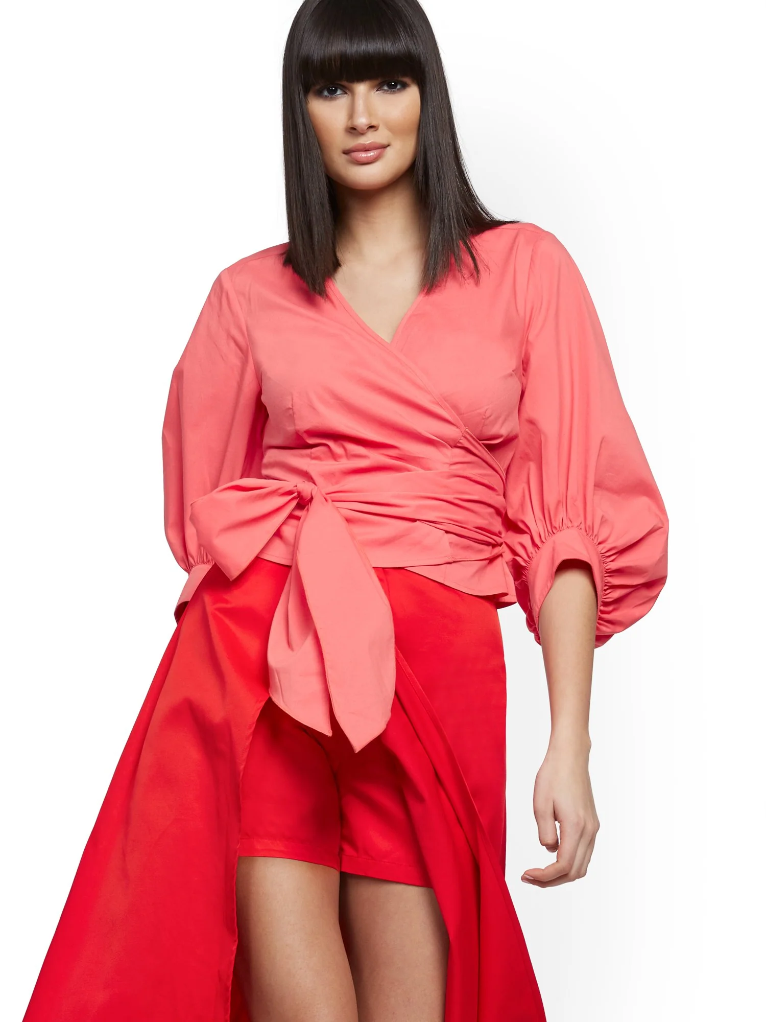 Poplin Wrap Blouse - Image 6