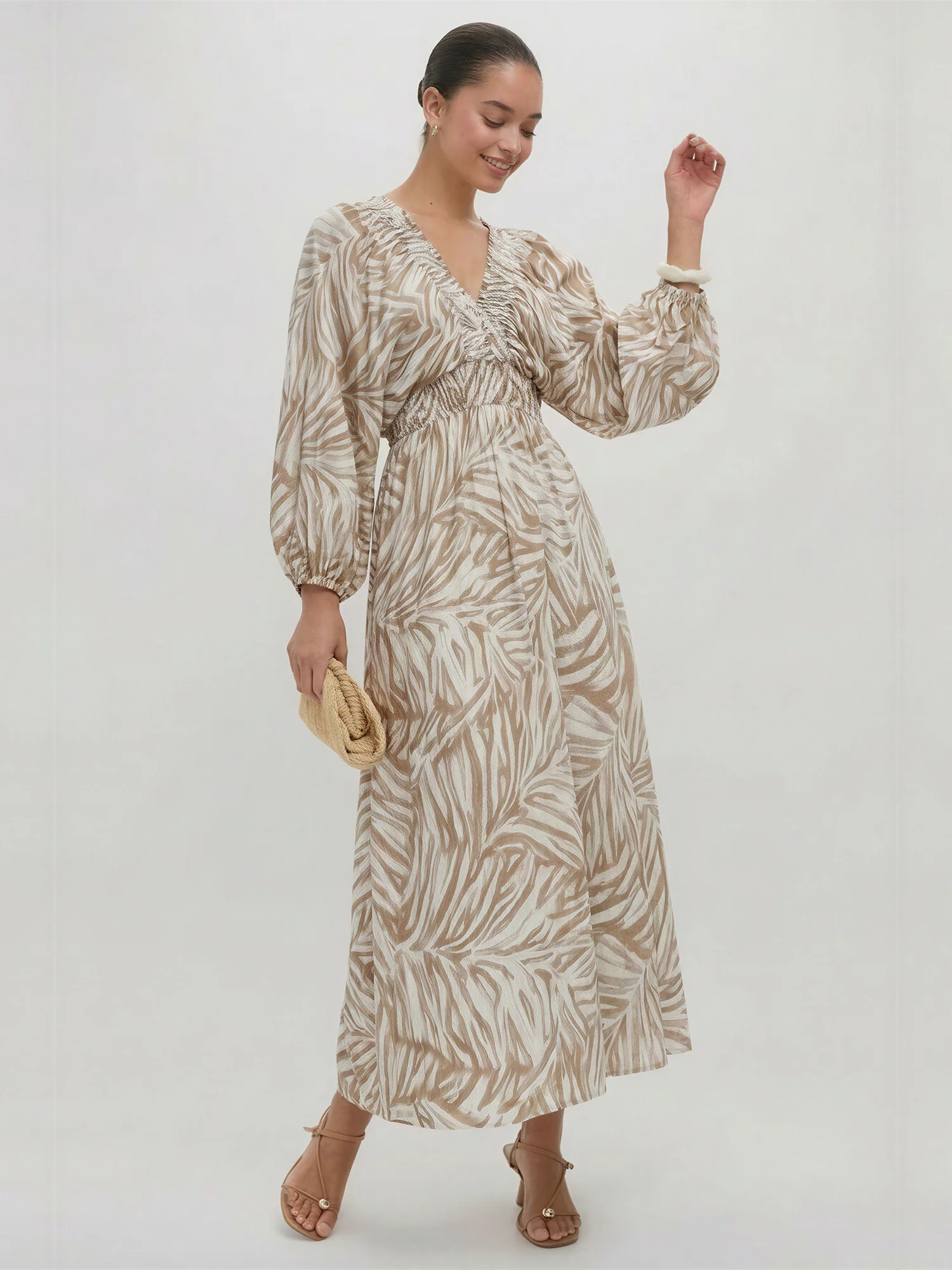 Printed Loose Fit Midi Dress - Image 8