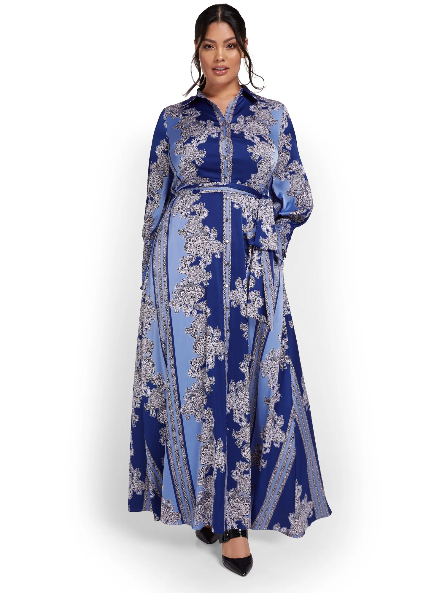 Printed Maxi Shirtdress
