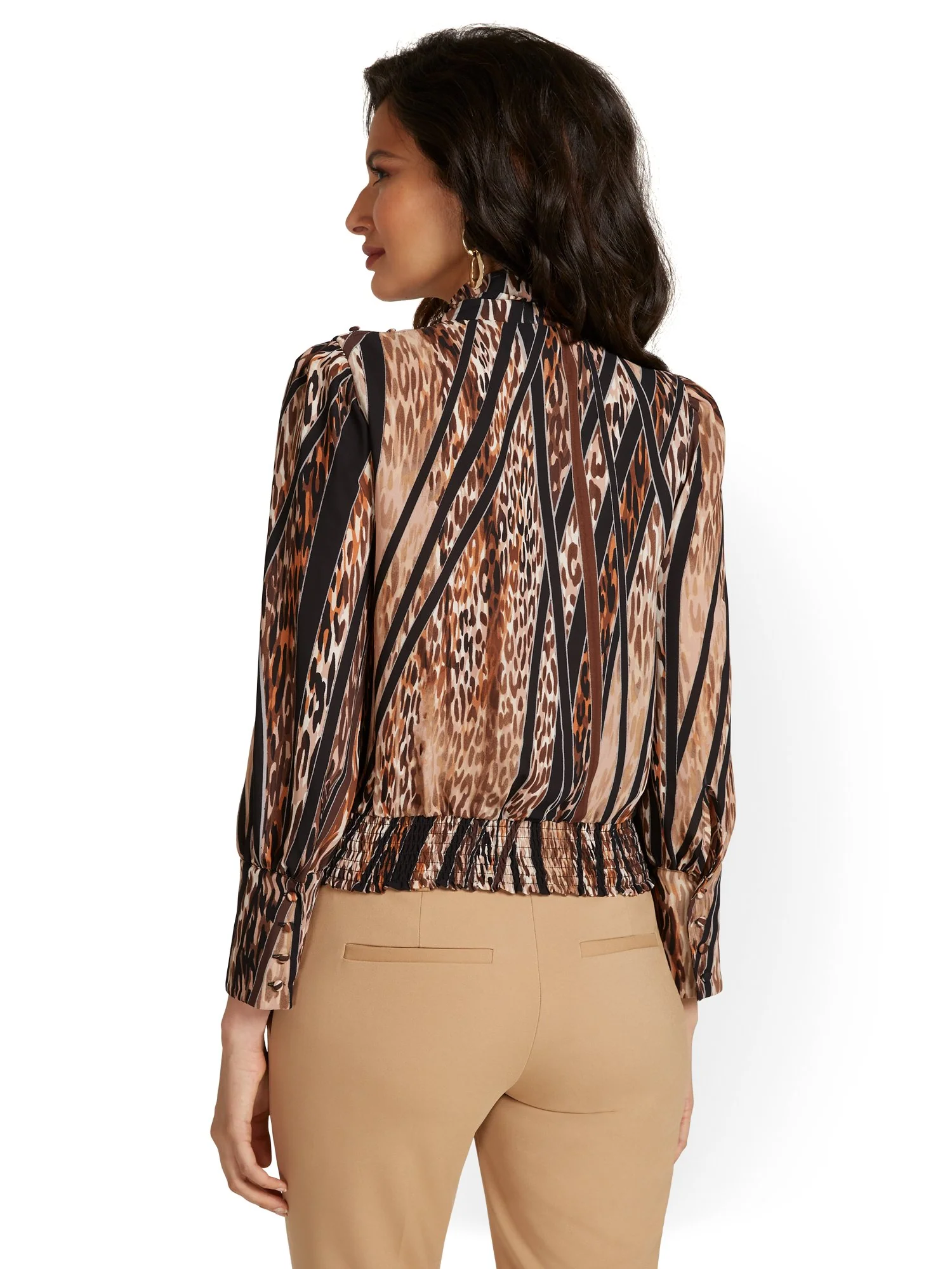 Printed Tie-Neck Blouse - Image 3