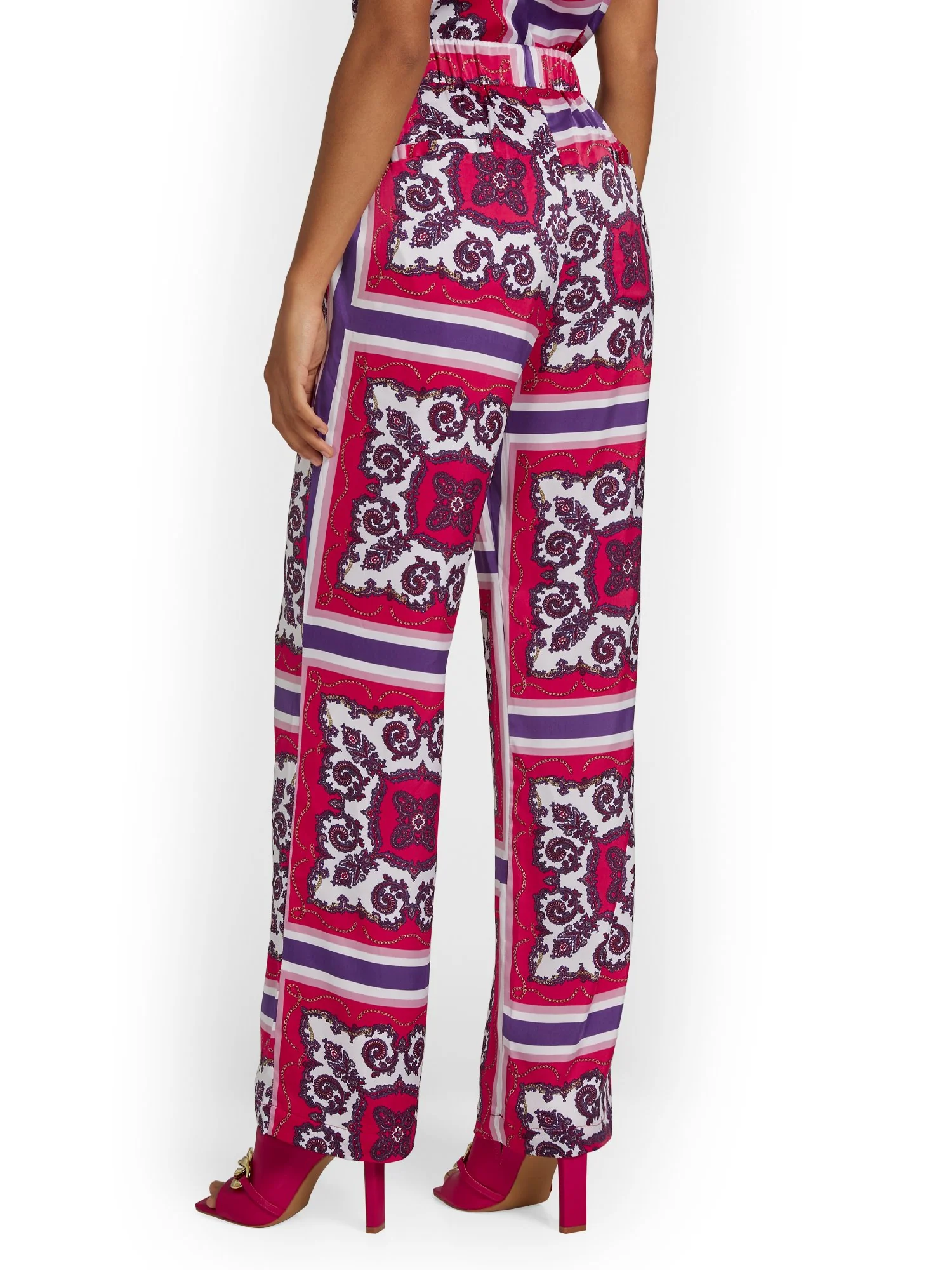 Printed Tie-Waist Palazzo Pant - Image 3
