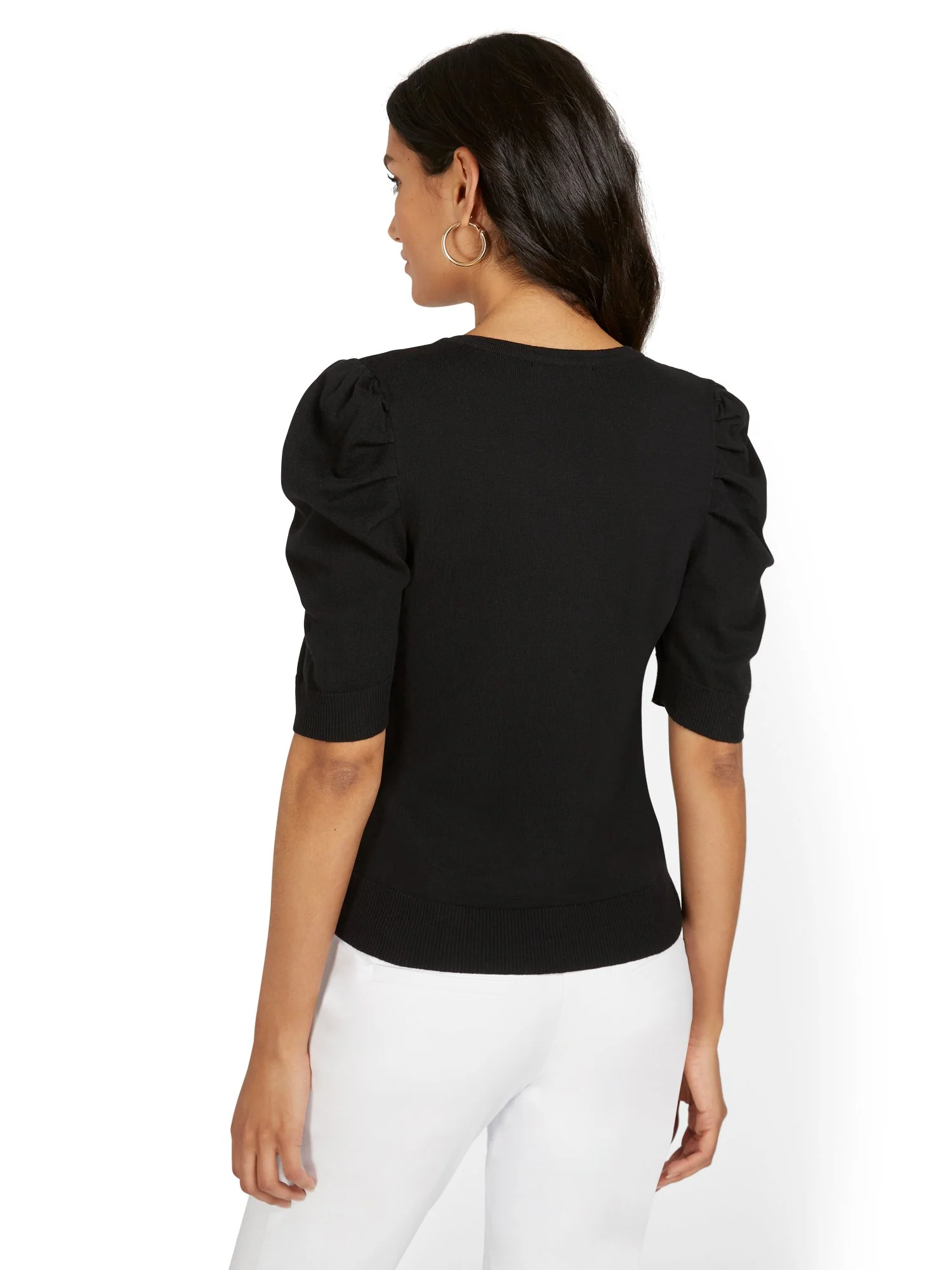 Puff-Sleeve Chelsea Cardigan - Image 3