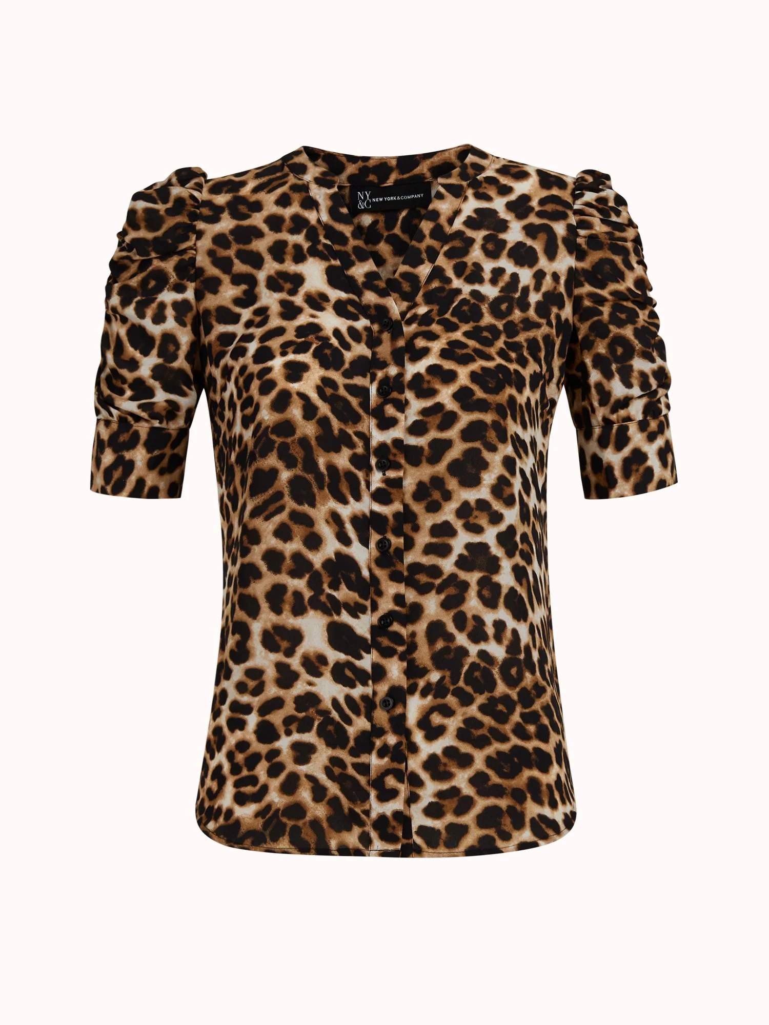 Puff-Sleeve Leopard Top