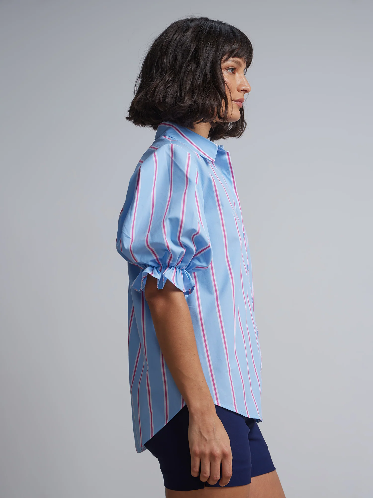 Puff Sleeve Striped Shirt - Image 2