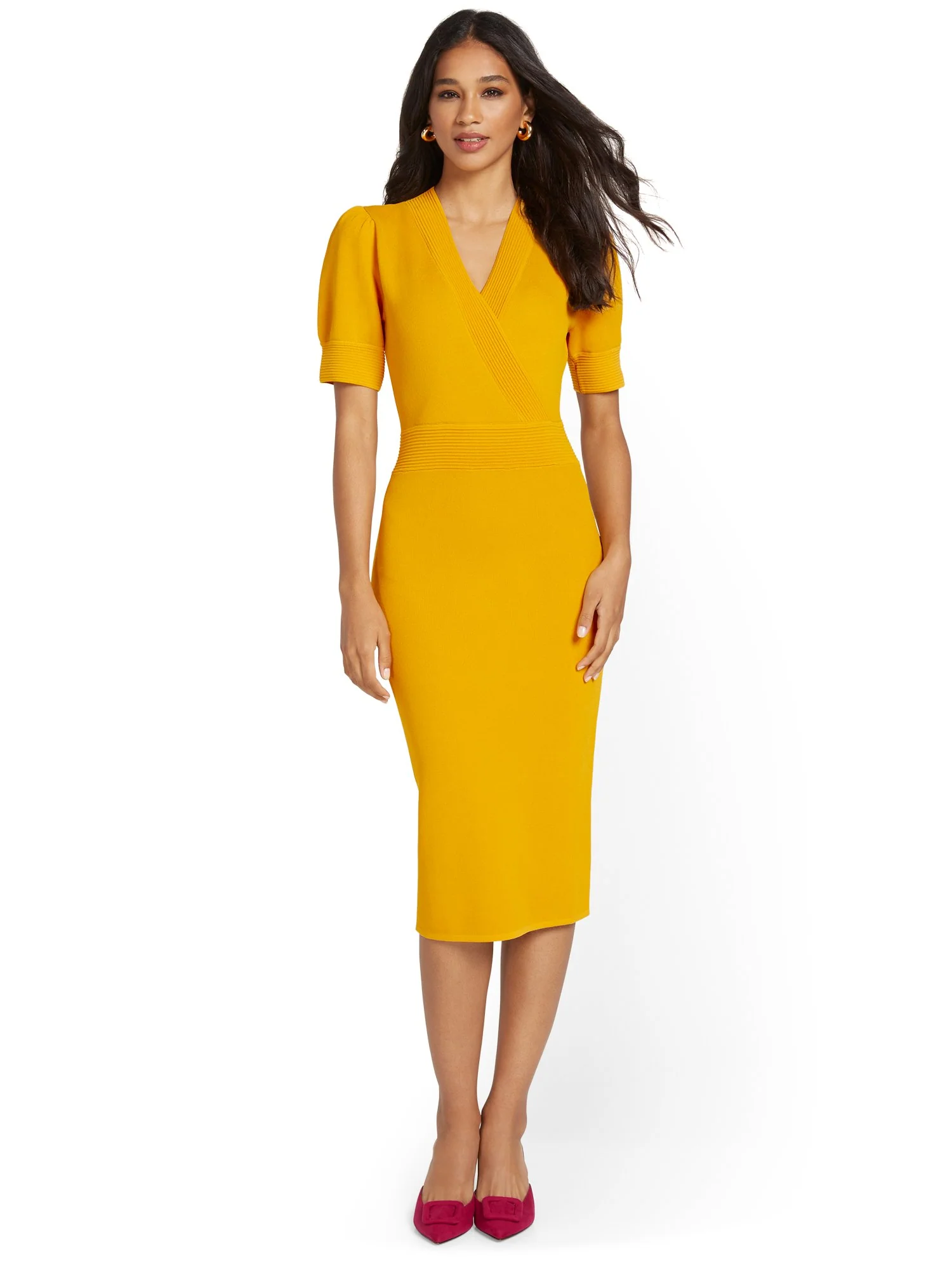 Puff-Sleeve Sweater Dress - Image 6