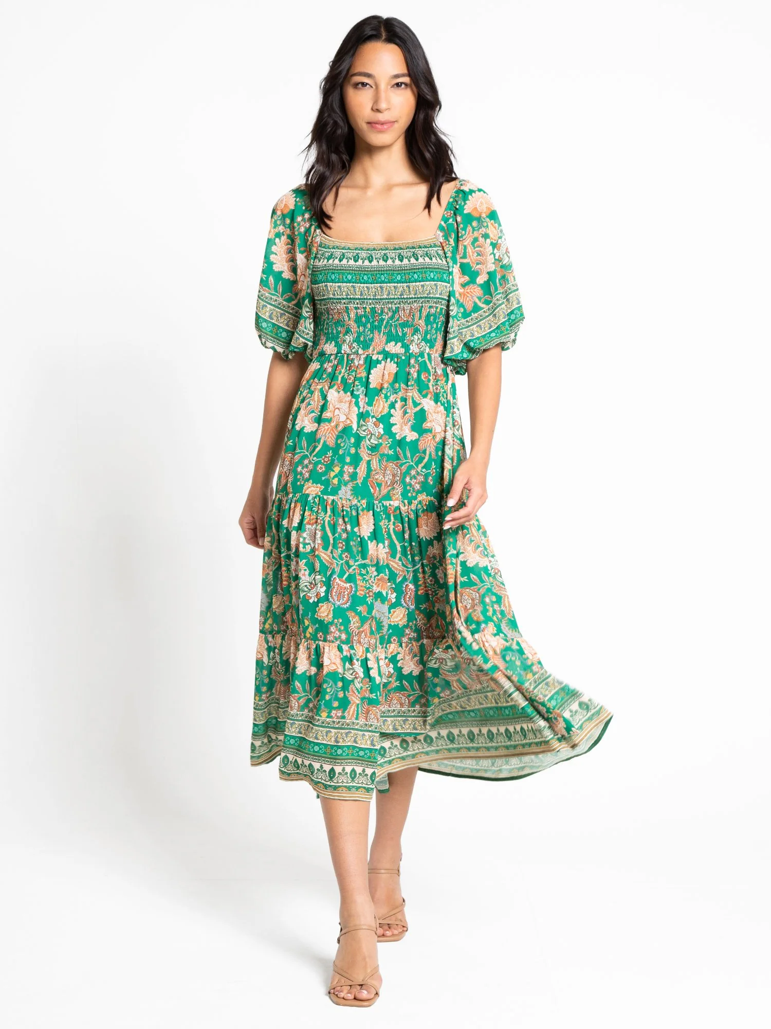 Flying Tomato Puff-Sleeve Woven Midi Dress - Brands We Love - Image 2