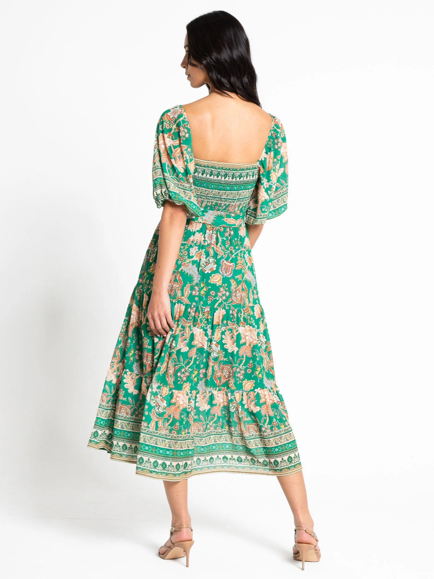 Flying Tomato Puff-Sleeve Woven Midi Dress - Brands We Love - Image 4