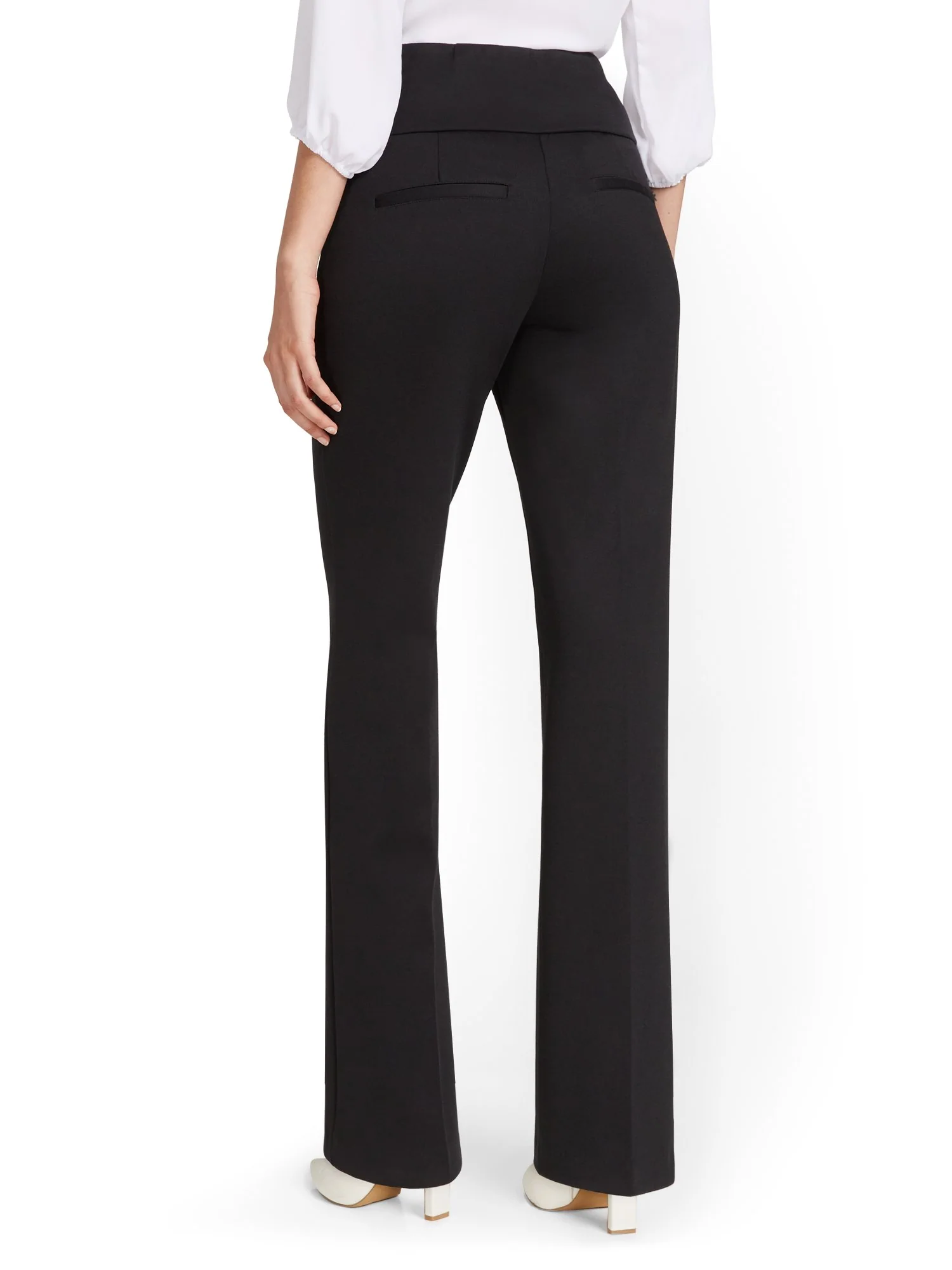 Pull-On Button-Front Bootcut Ponte Pant - Superflex - Image 3