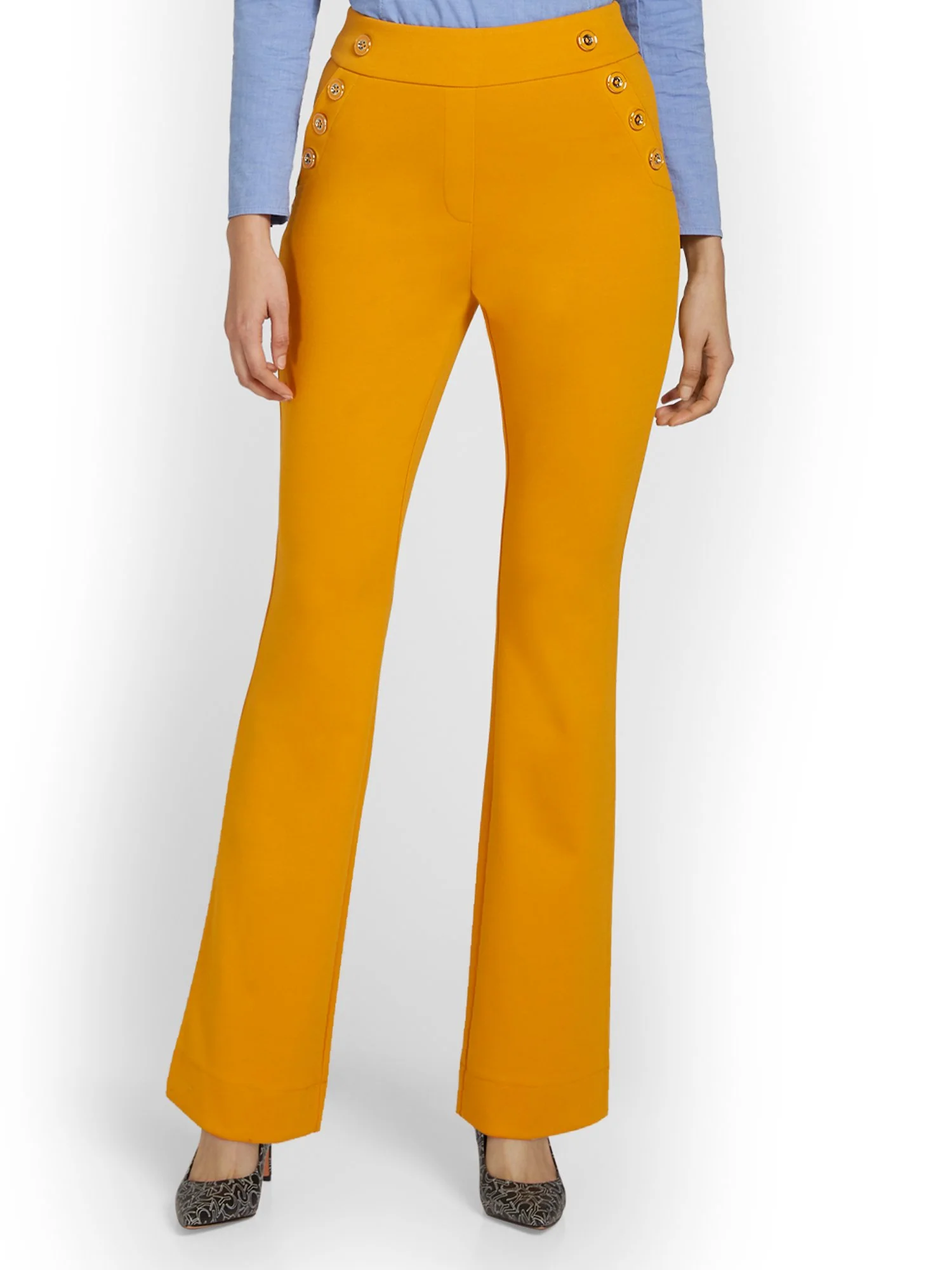 Pull-On Button-Pocket Bootcut Ponte Pant - Superflex - Image 11
