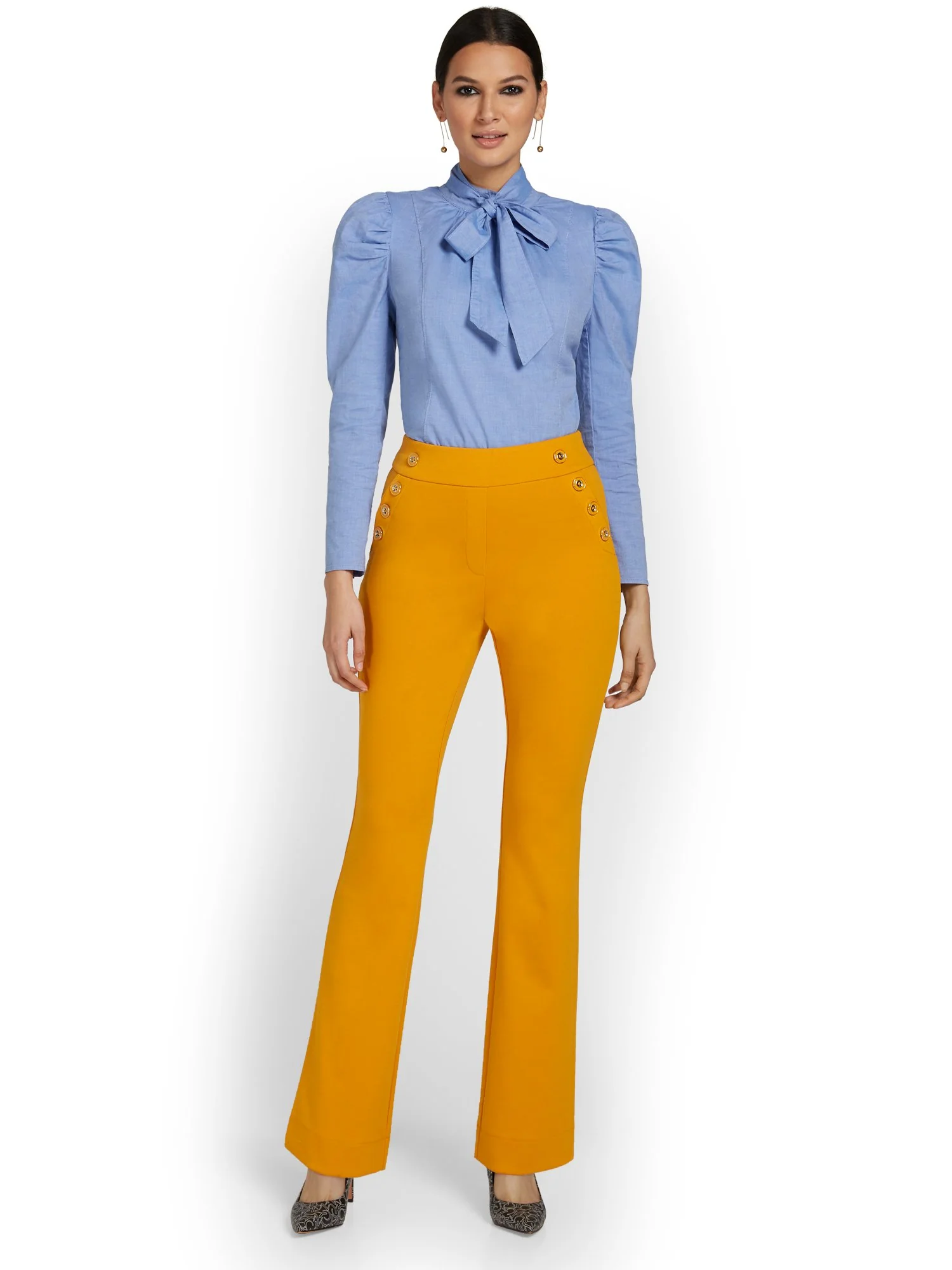 Pull-On Button-Pocket Bootcut Ponte Pant - Superflex - Image 12