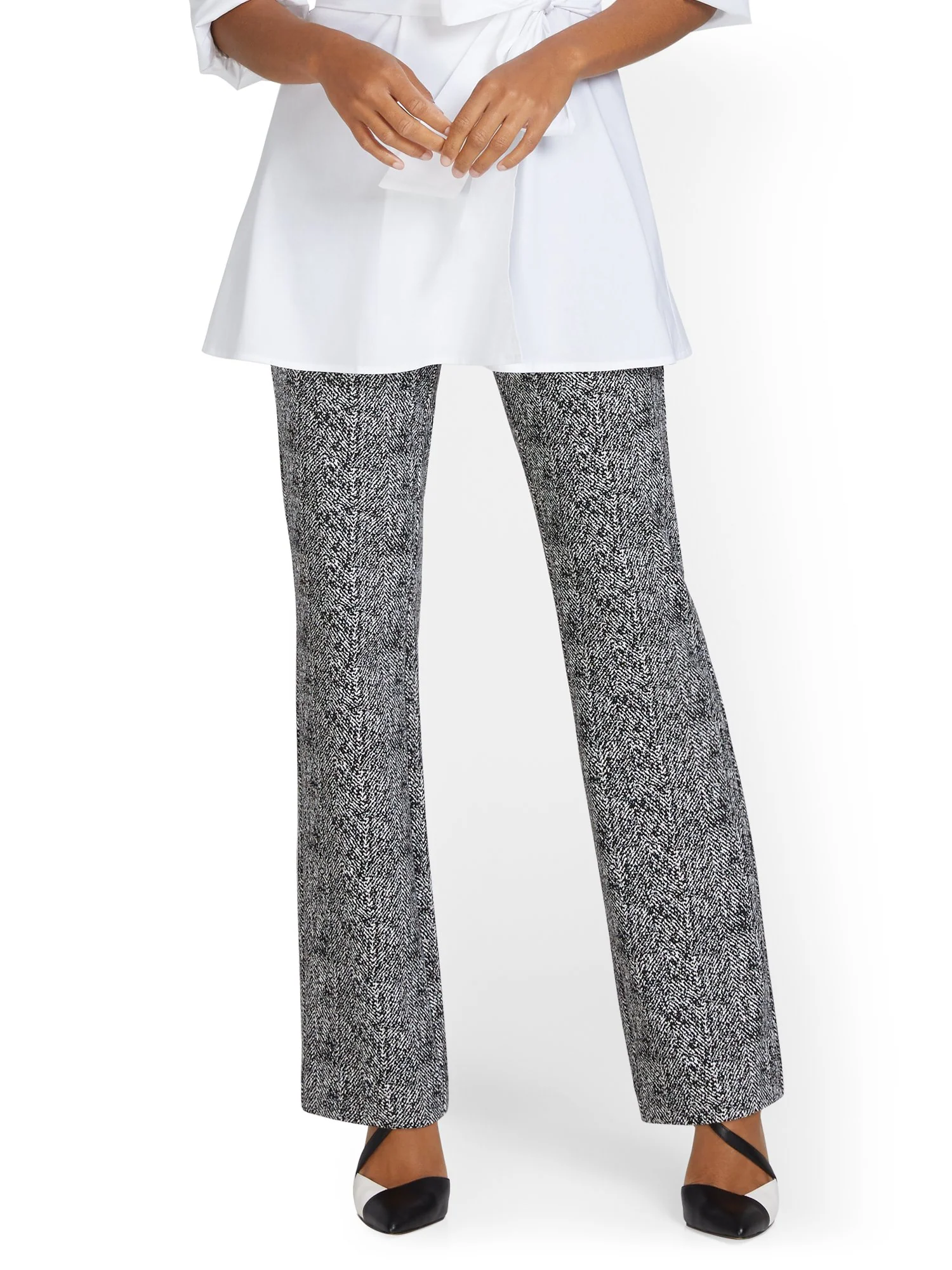 Pull-On Crosshatch Bootcut Ponte Pant - Superflex