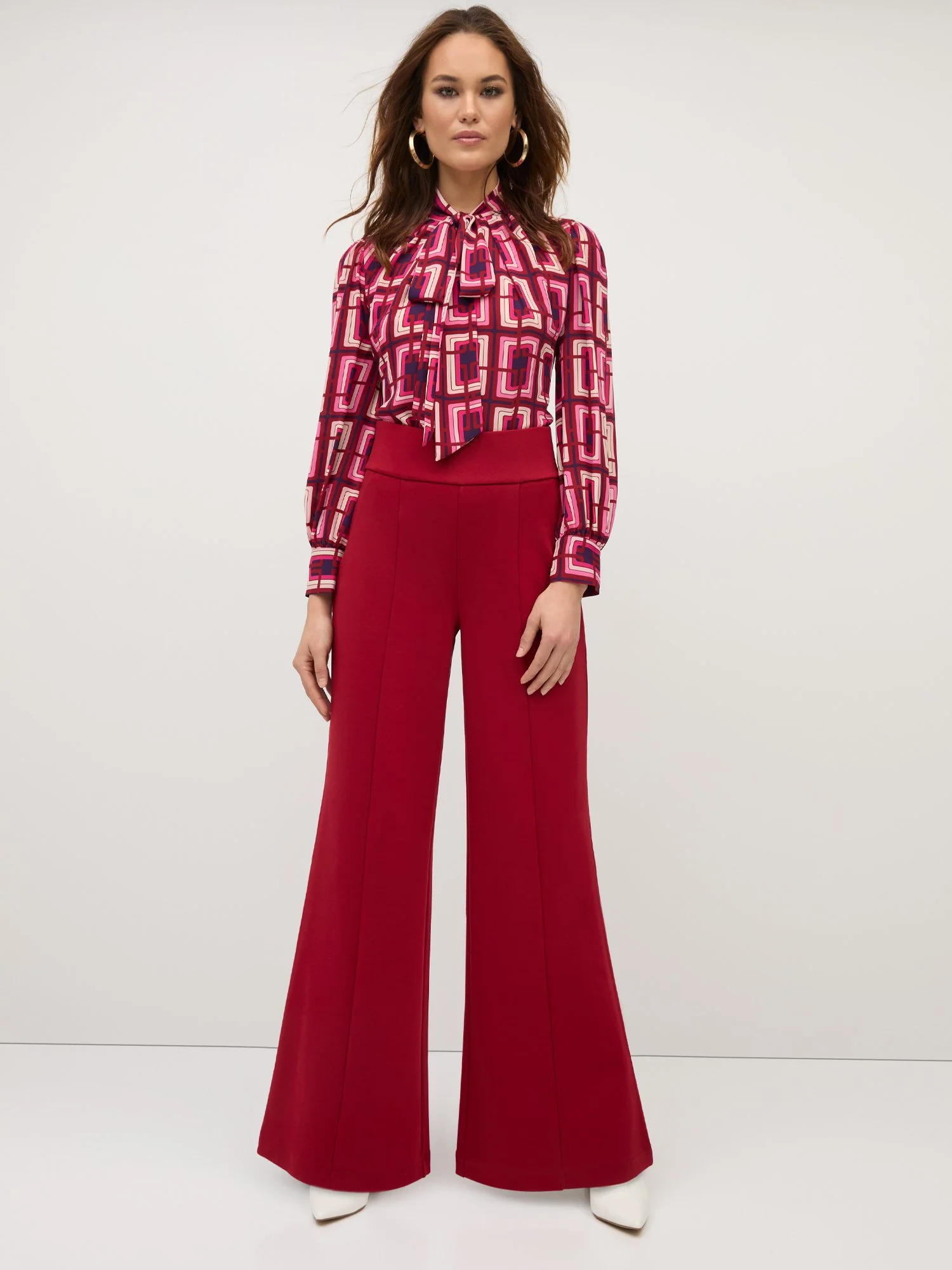 Pull-On High-Rise Flared Wide-Leg Ponte Pant - Superflex - Image 5