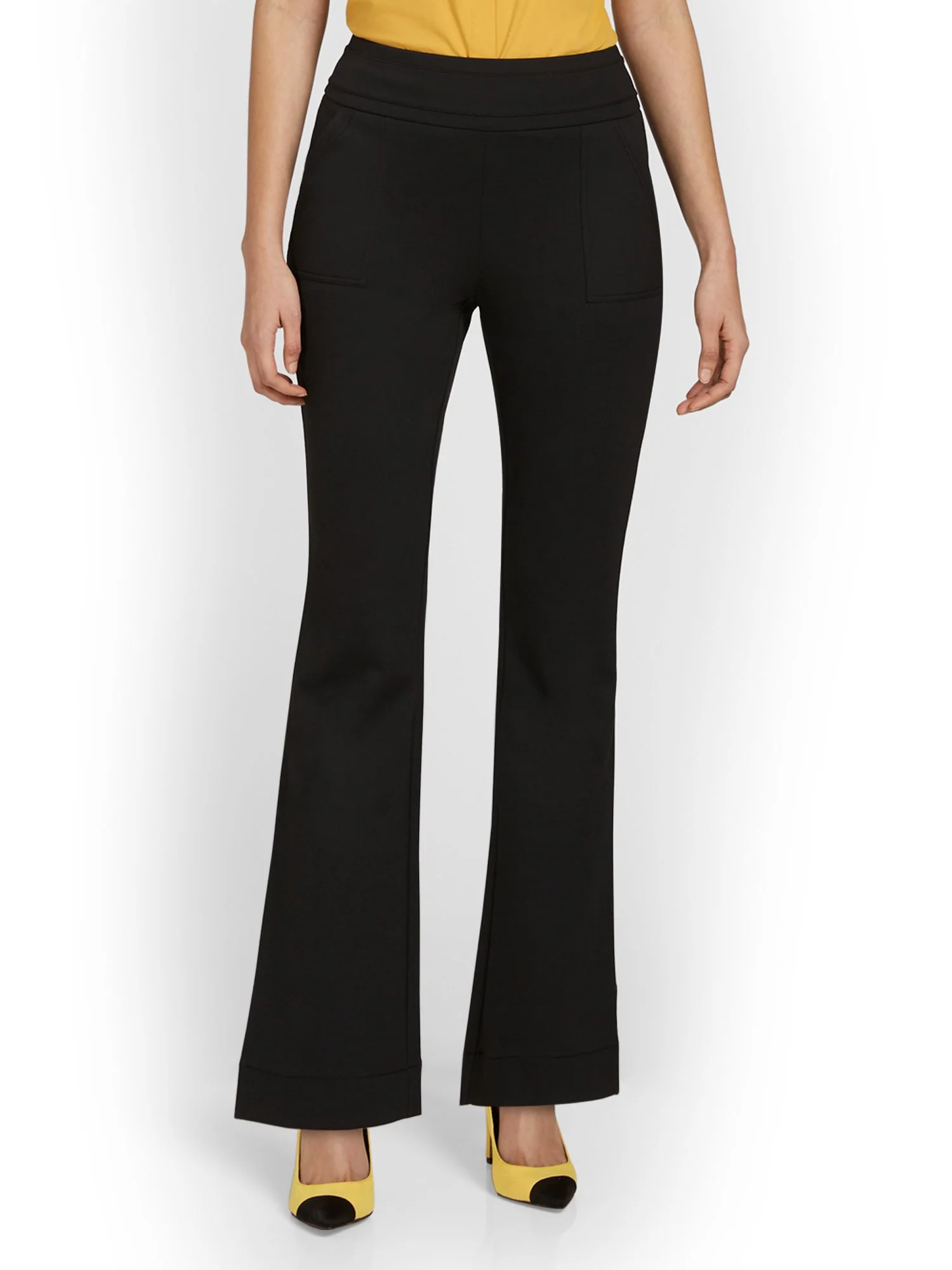 Pull-On Patch-Pocket Bootcut Ponte Pant - Superflex