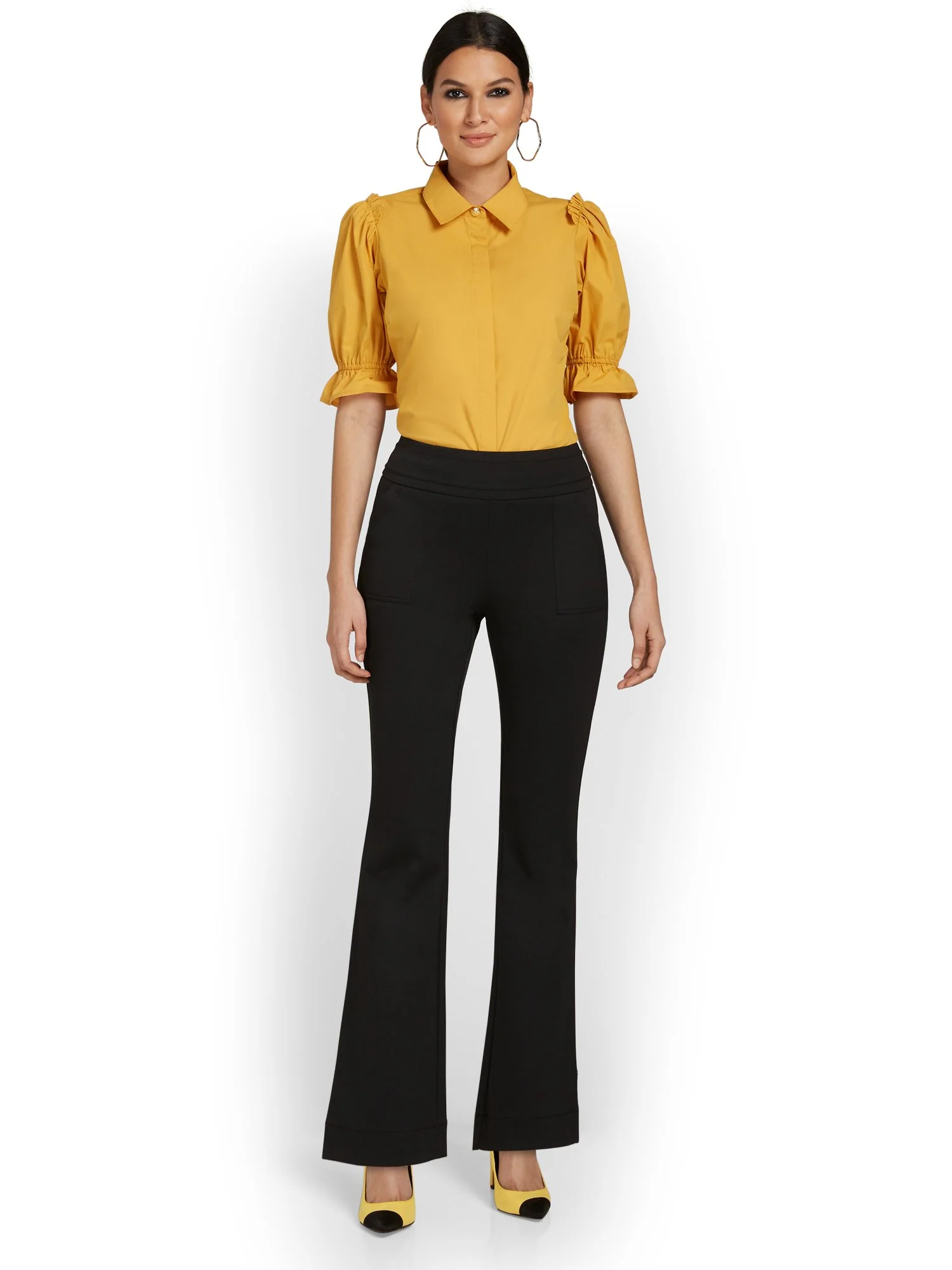 Pull-On Patch-Pocket Bootcut Ponte Pant - Superflex - Image 4